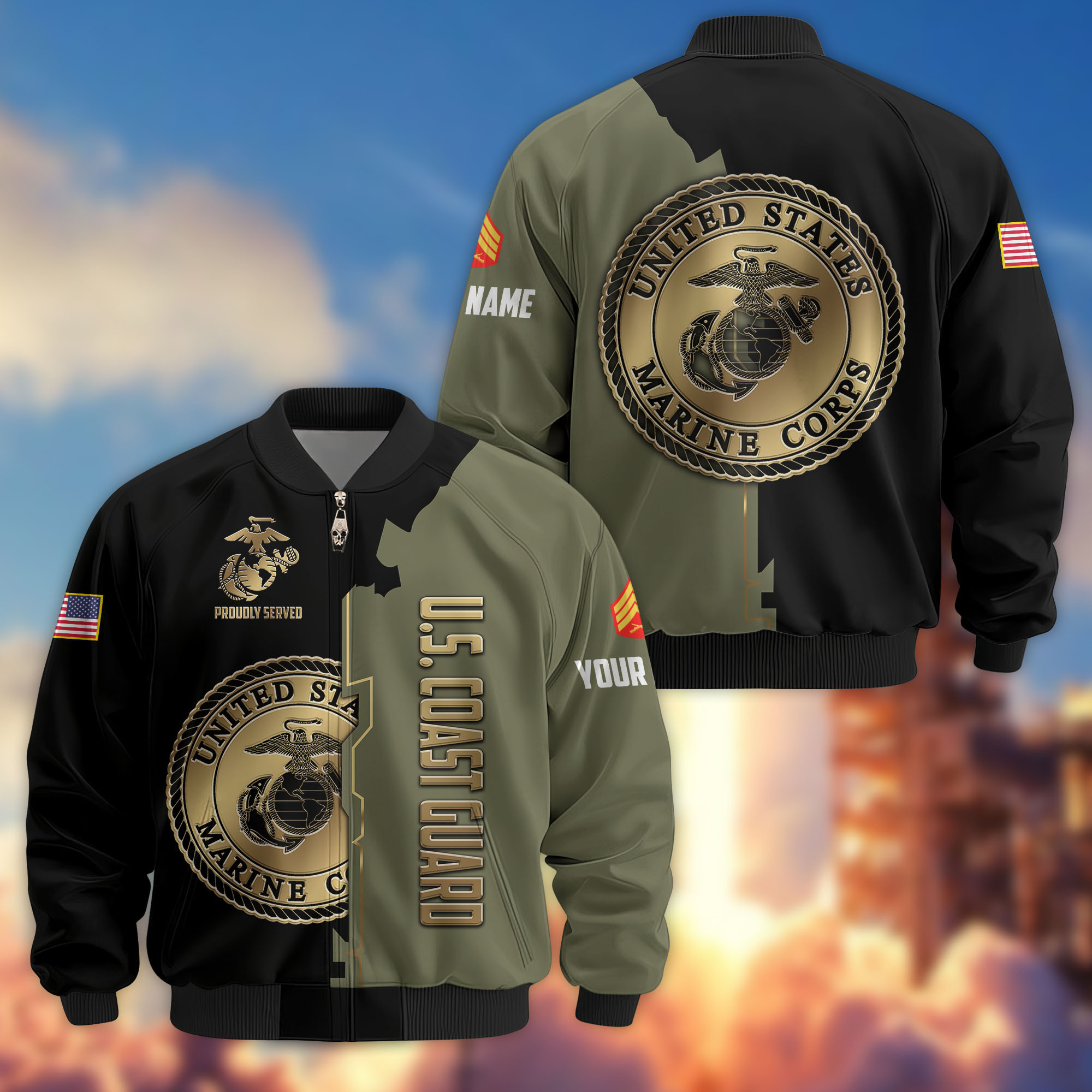 Premium Custom USMC Veteran Bomber Jacket VPVC805811, Gifts For US Marine Veteran, Gifts On Father’s Day, Veterans Day