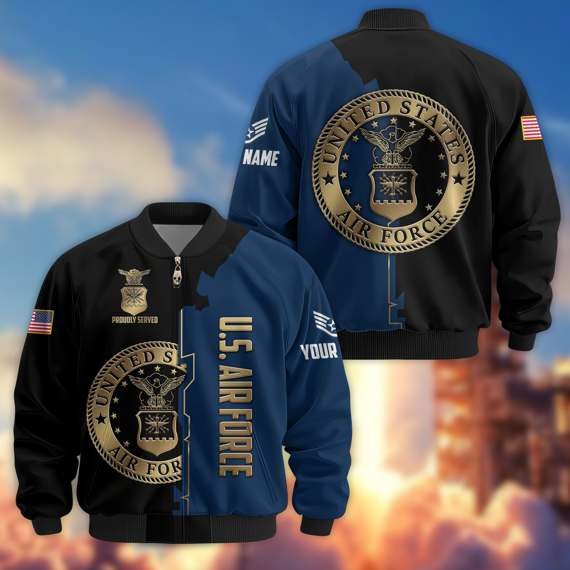 Premium Custom USAF Veteran Bomber Jacket VPVC805812, Gifts For US Air Force Veteran, Gifts On Father’s Day, Veterans Day