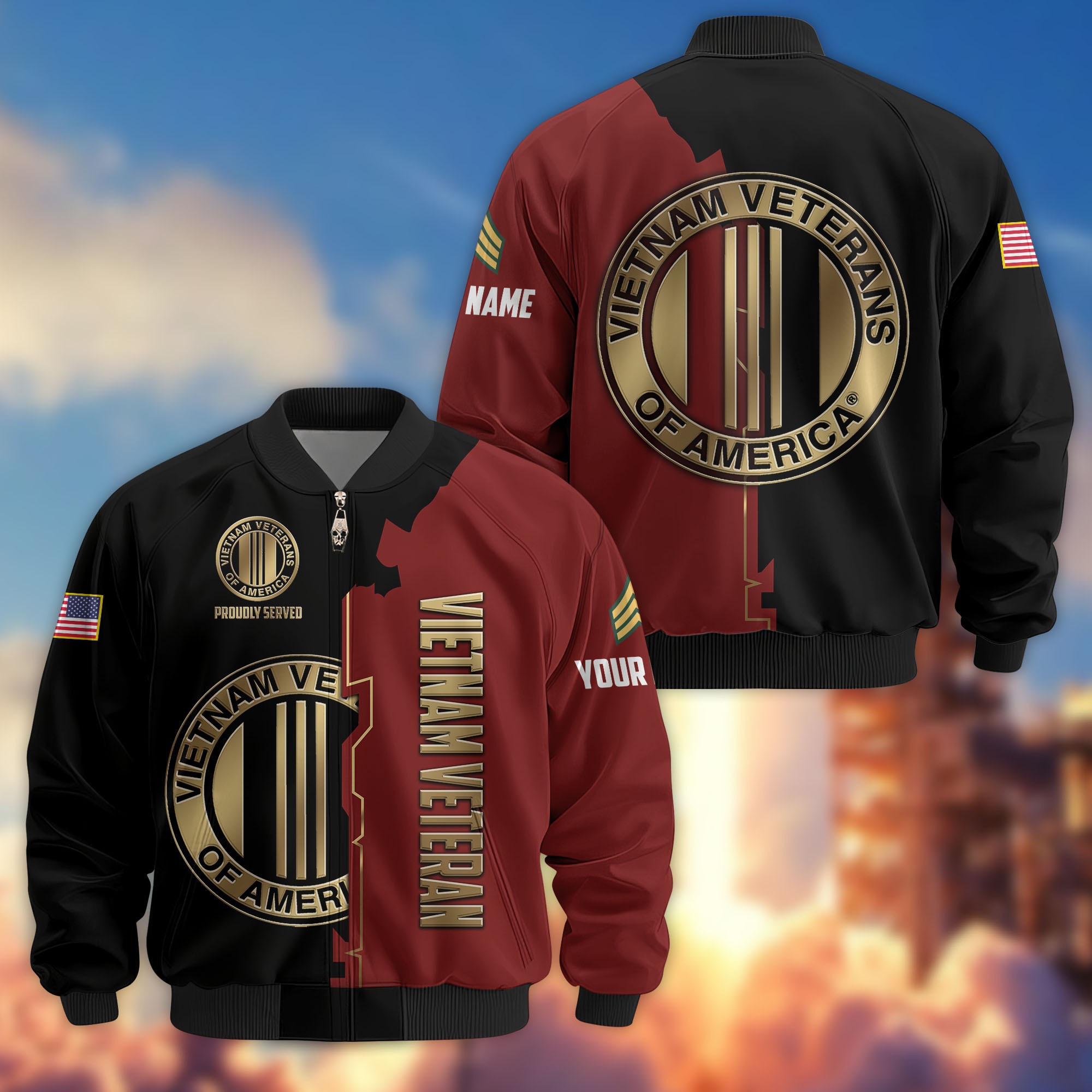 Premium Custom Vietnam Veteran Bomber Jacket VPVC805806, Gifts For Vietnam Veteran, Gifts On Father’s Day, Veterans Day