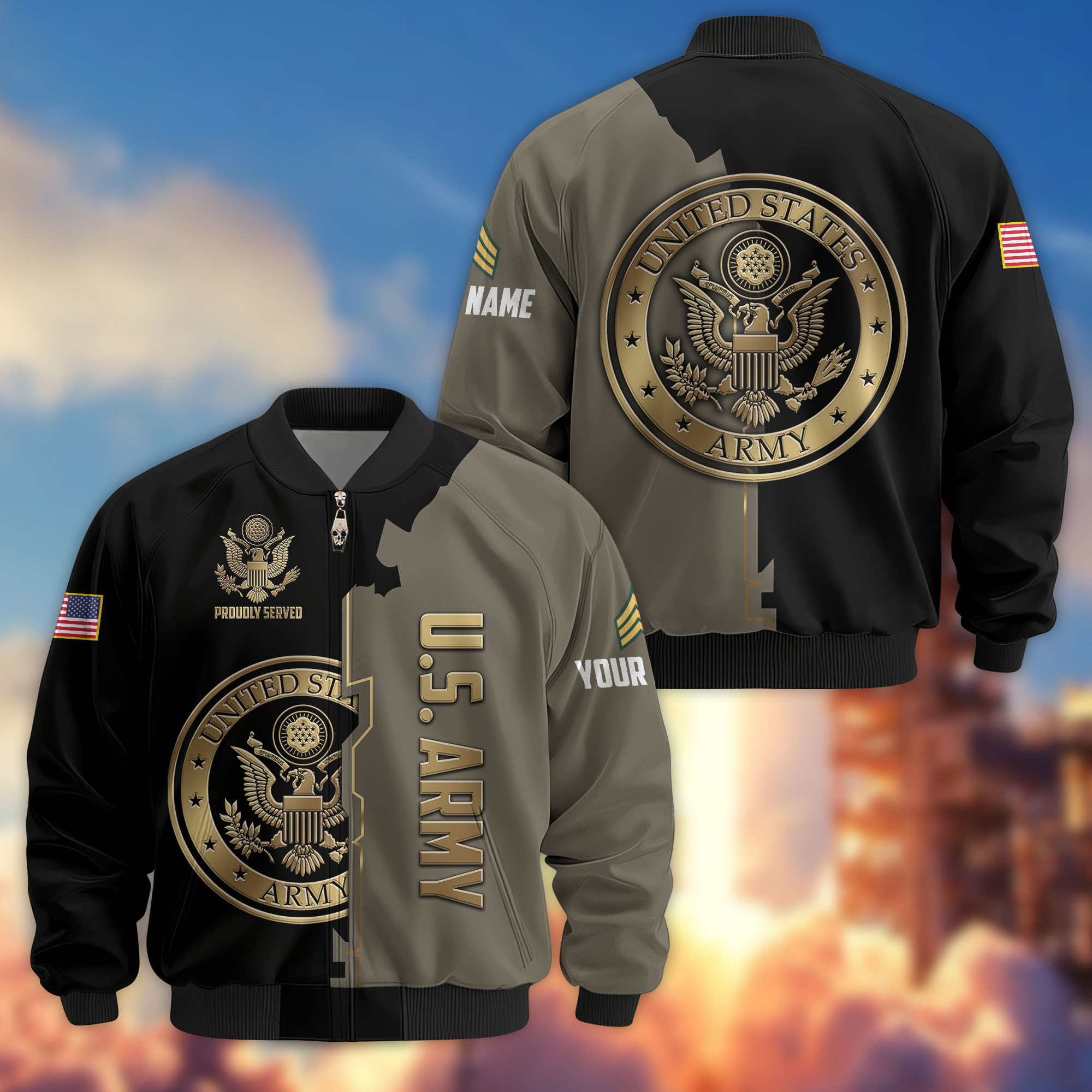 Premium Custom US Army National Guard Veteran Bomber Jacket VPVC805808, Gifts For Army National Guard Veteran, Gifts On Father’s Day, Veterans Day