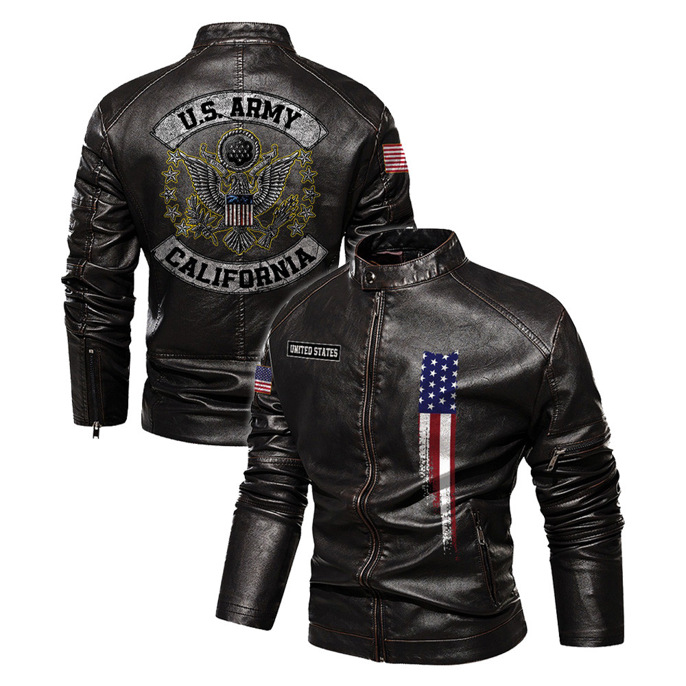 Premium Custom US Army Veteran Leather Jacket VPVC702294, Gifts For Army Veteran, Gifts On Father’s Day, Veterans Day