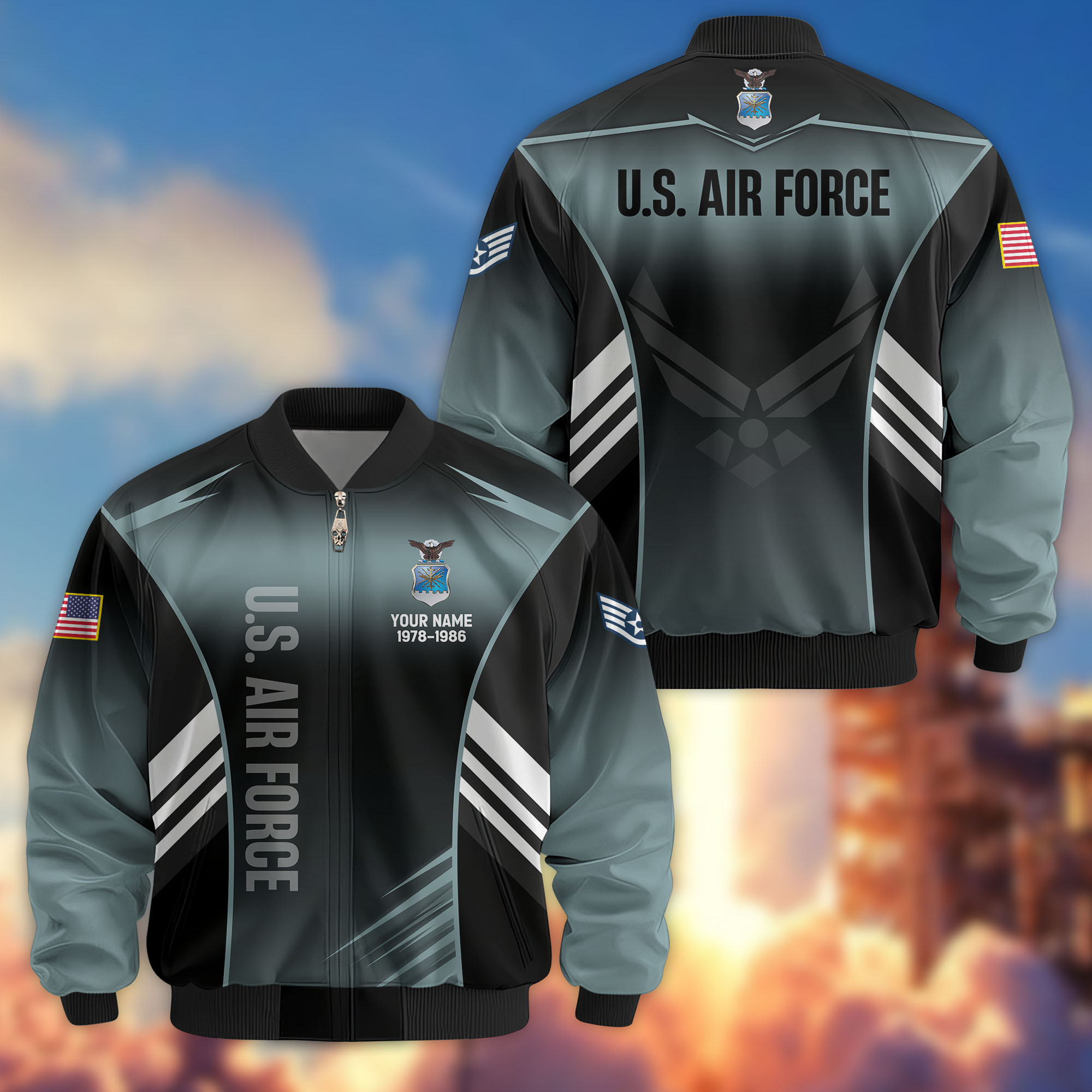 Premium Custom USAF Veteran Bomber Jacket VPVC805404, Gifts For US Air Force Veteran, Gifts On Father’s Day, Veterans Day