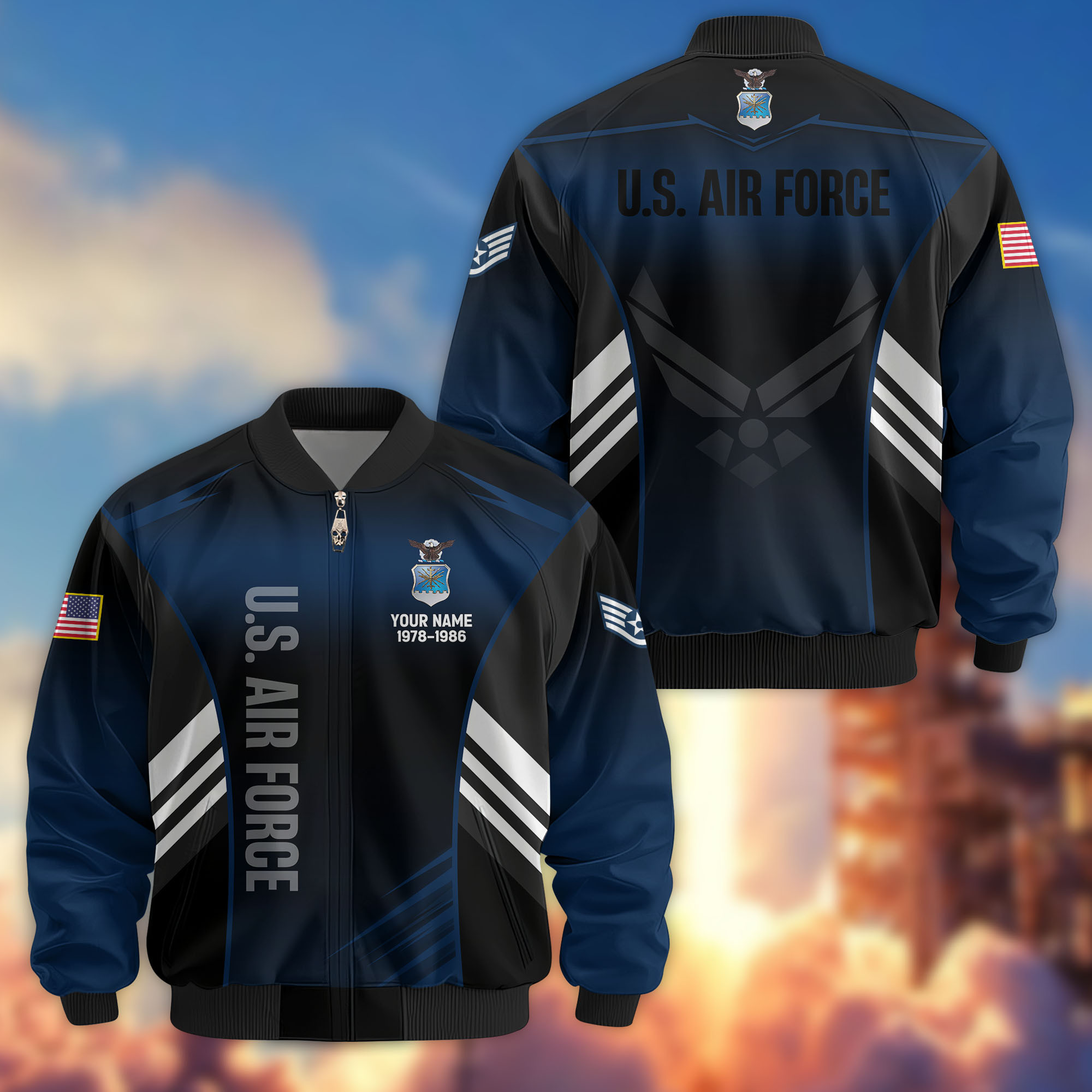 Premium Custom USAF Veteran Bomber Jacket VPVC805412, Gifts For US Air Force Veteran, Gifts On Father’s Day, Veterans Day