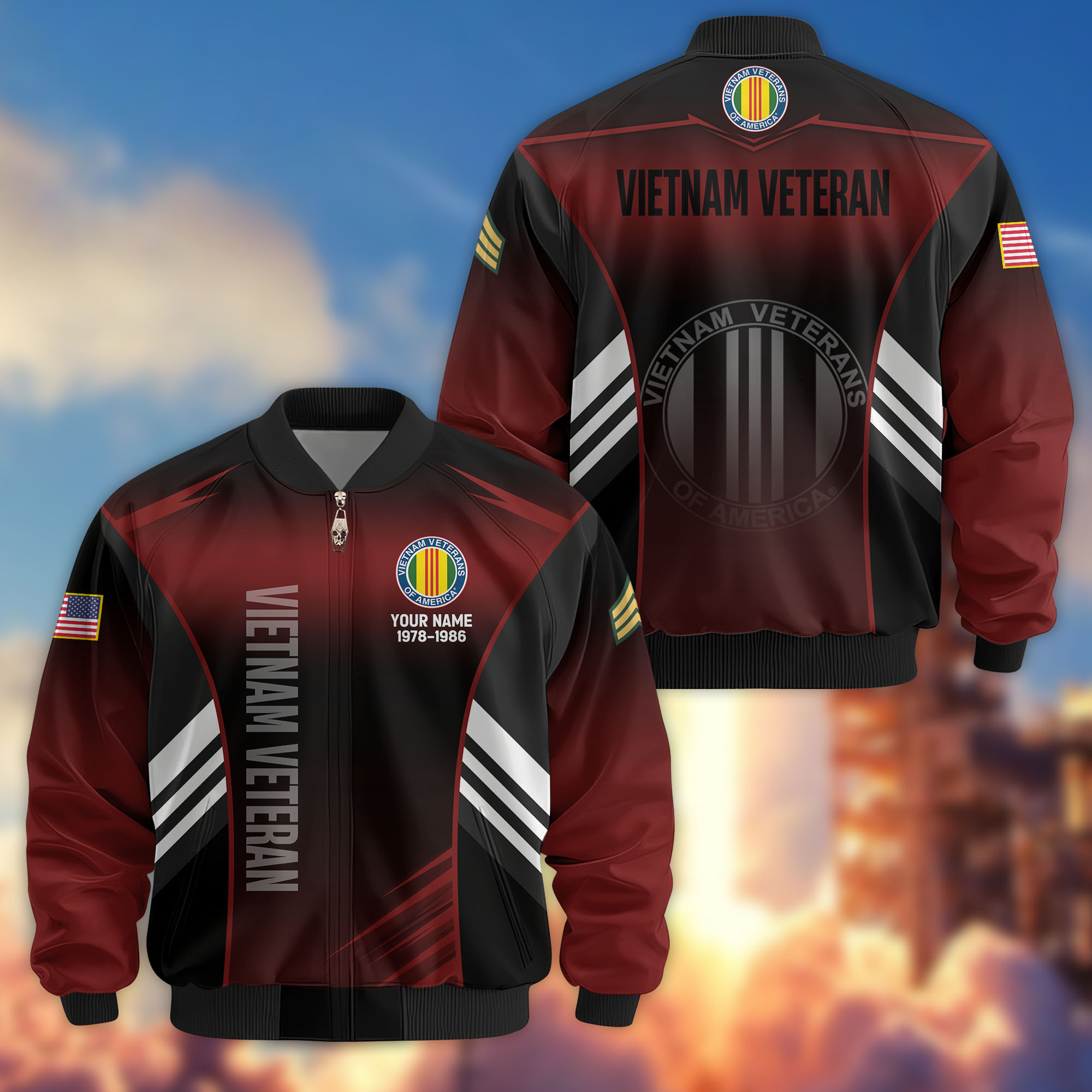 Premium Custom Vietnam Veteran Bomber Jacket VPVC805406, Gifts For Vietnam Veteran, Gifts On Father’s Day, Veterans Day
