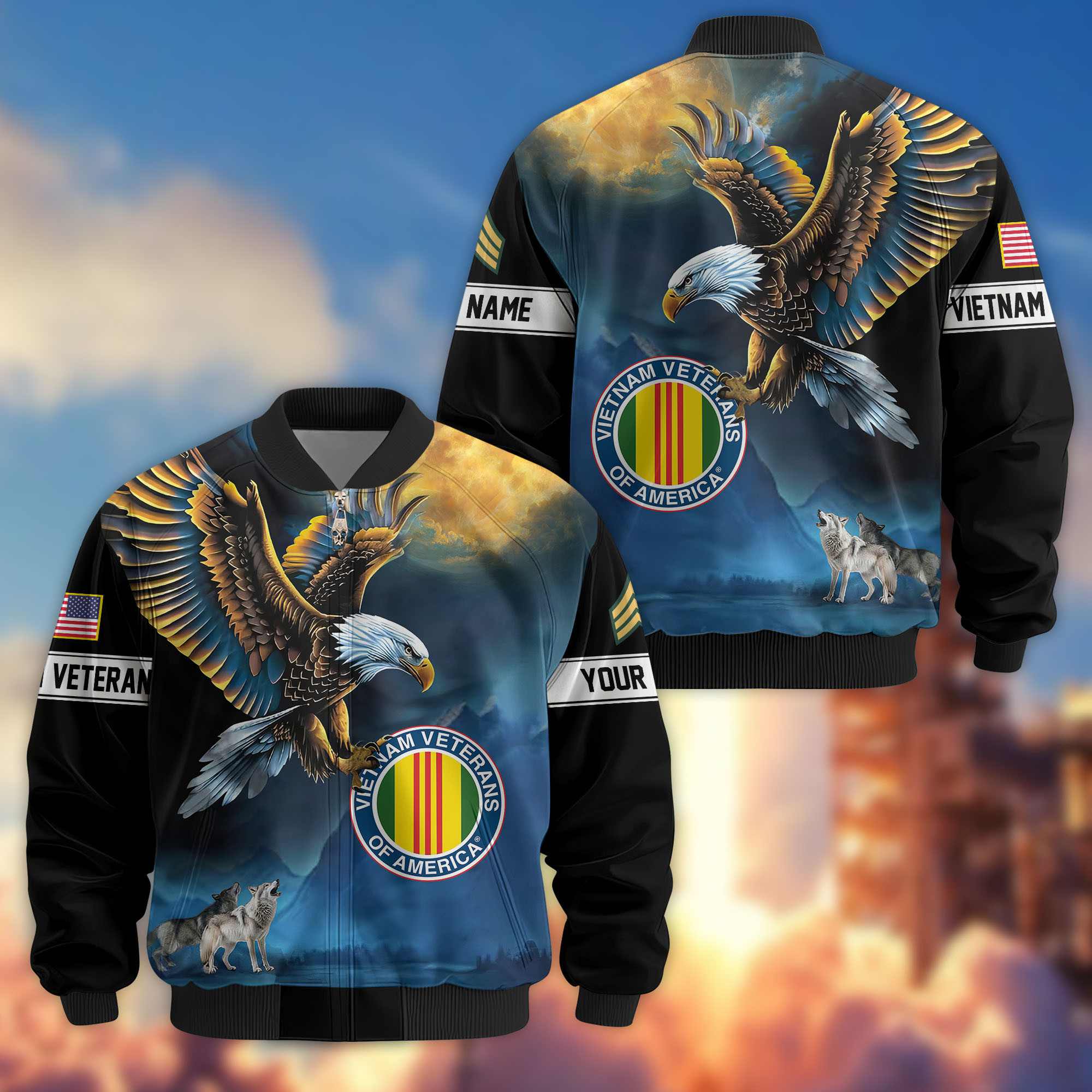 Premium Custom Vietnam Veteran Bomber Jacket VPVC805506, Gifts For Vietnam Veteran, Gifts On Father’s Day, Veterans Day