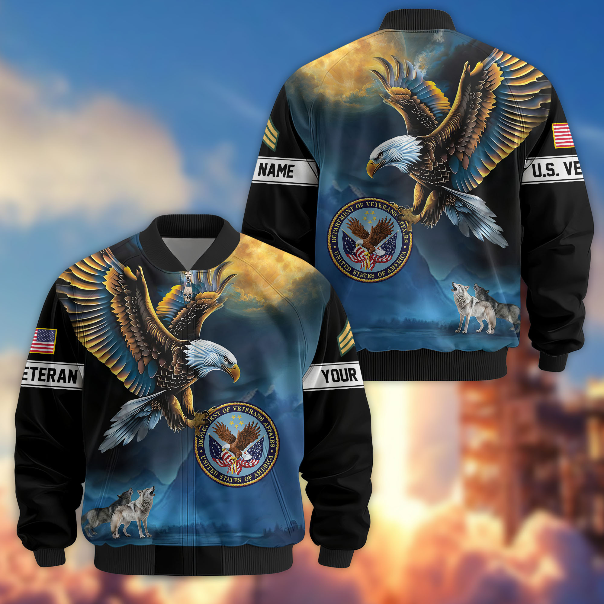 Premium Custom US Veteran Bomber Jacket VPVC805507, Gifts For US Veteran, Gifts On Father’s Day, Veterans Day