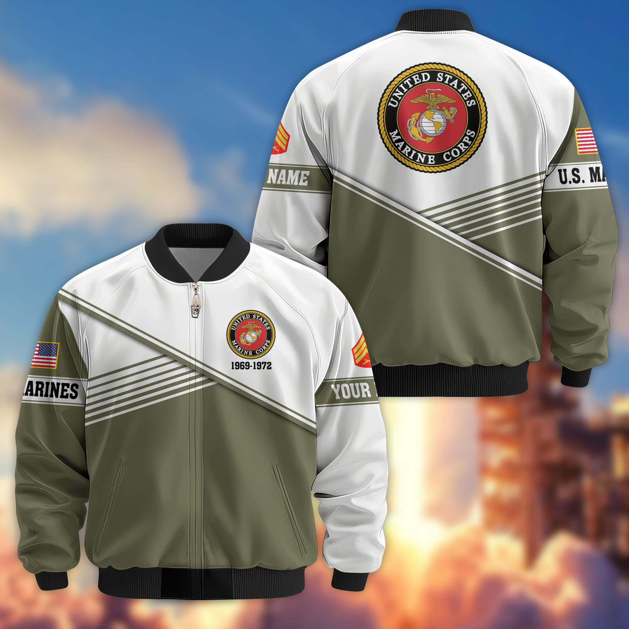 Premium Custom USMC Veteran Bomber Jacket VPVC805911, Gifts For US Marine Veteran, Gifts On Father’s Day, Veterans Day