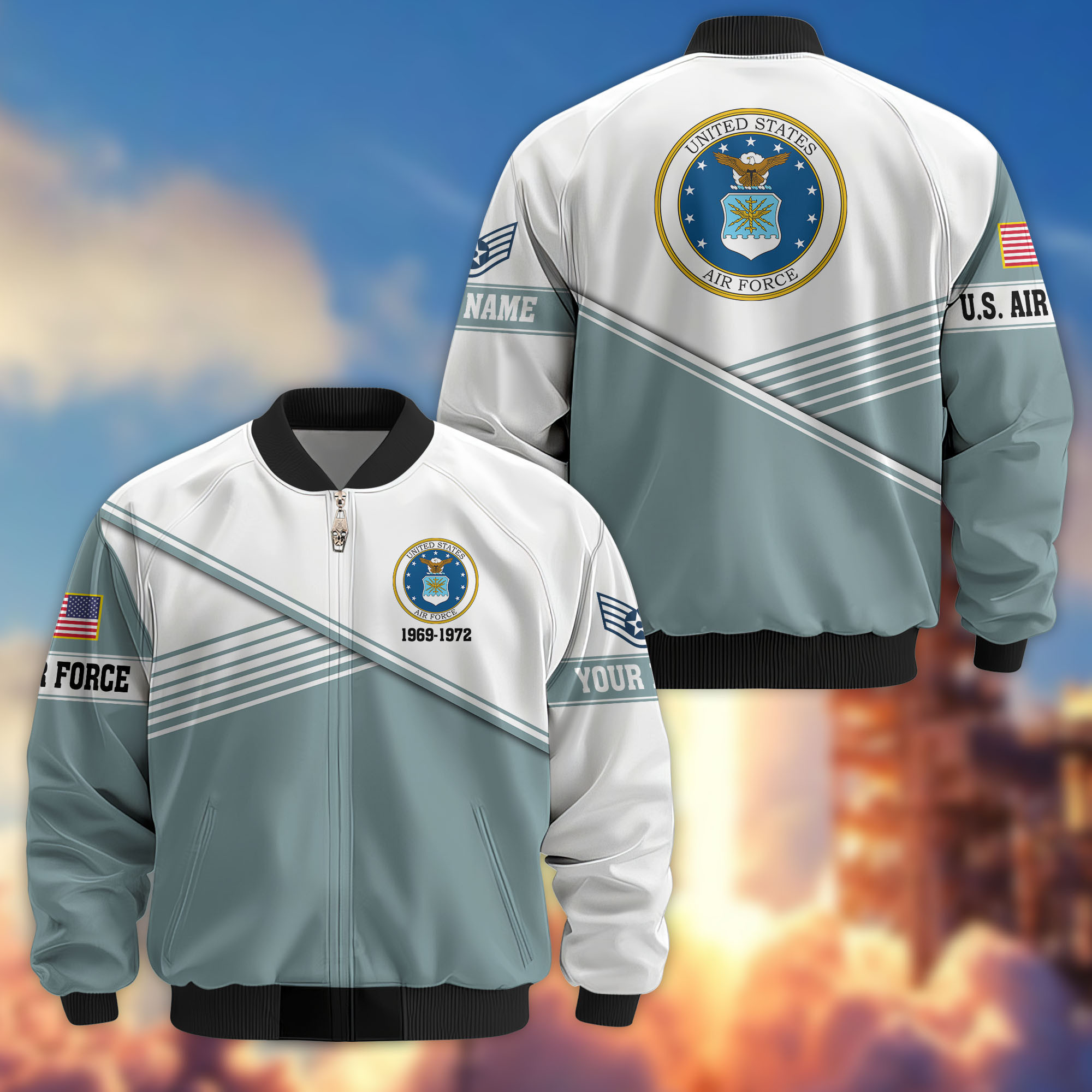 Premium Custom USAF Veteran Bomber Jacket VPVC805904, Gifts For US Air Force Veteran, Gifts On Father’s Day, Veterans Day