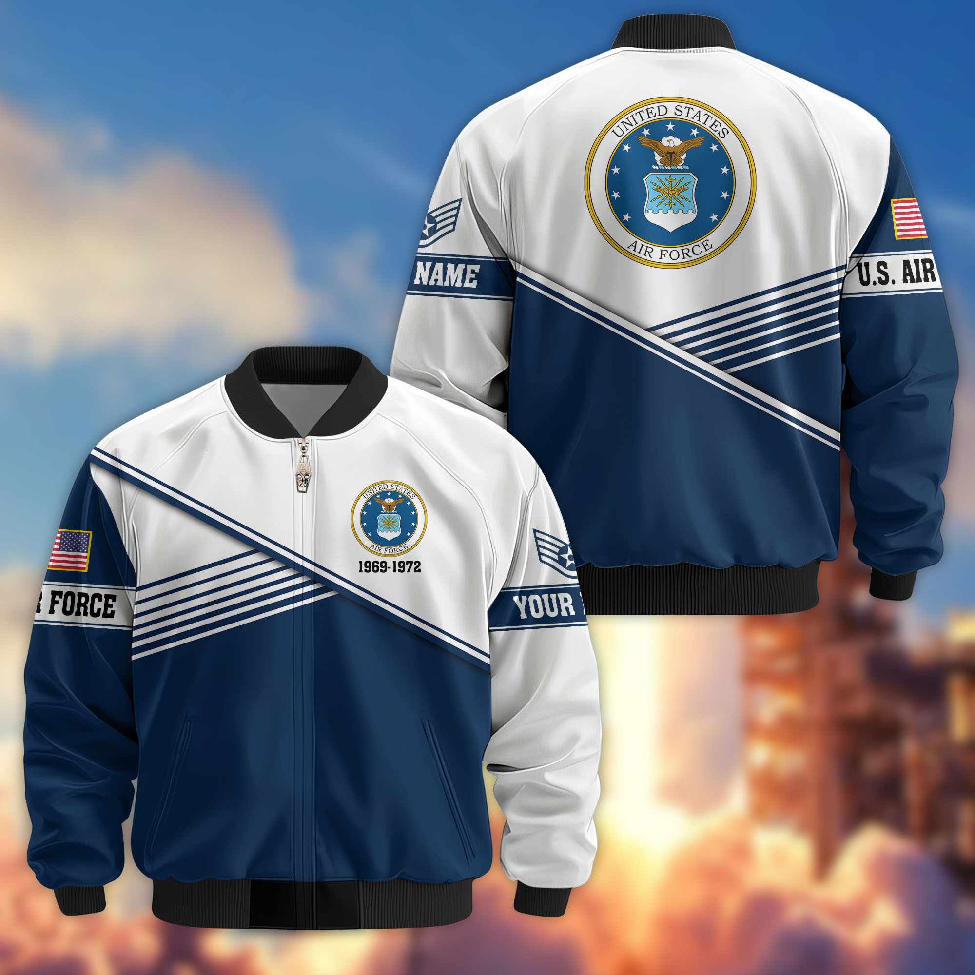 Premium Custom USAF Veteran Bomber Jacket VPVC805912, Gifts For US Air Force Veteran, Gifts On Father’s Day, Veterans Day