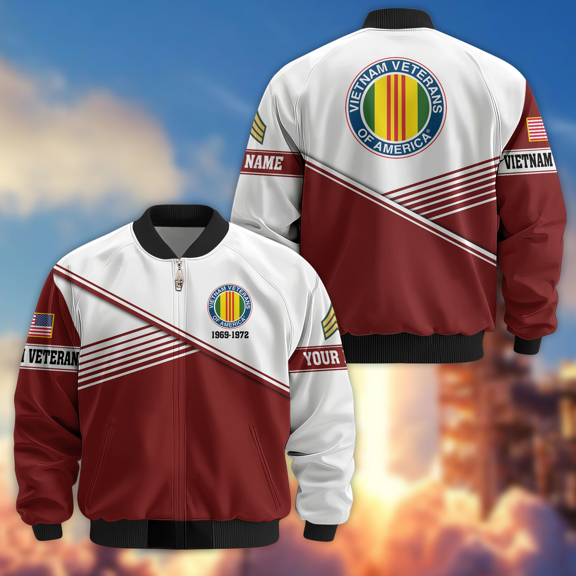 Premium Custom Vietnam Veteran Bomber Jacket VPVC805906, Gifts For Vietnam Veteran, Gifts On Father’s Day, Veterans Day