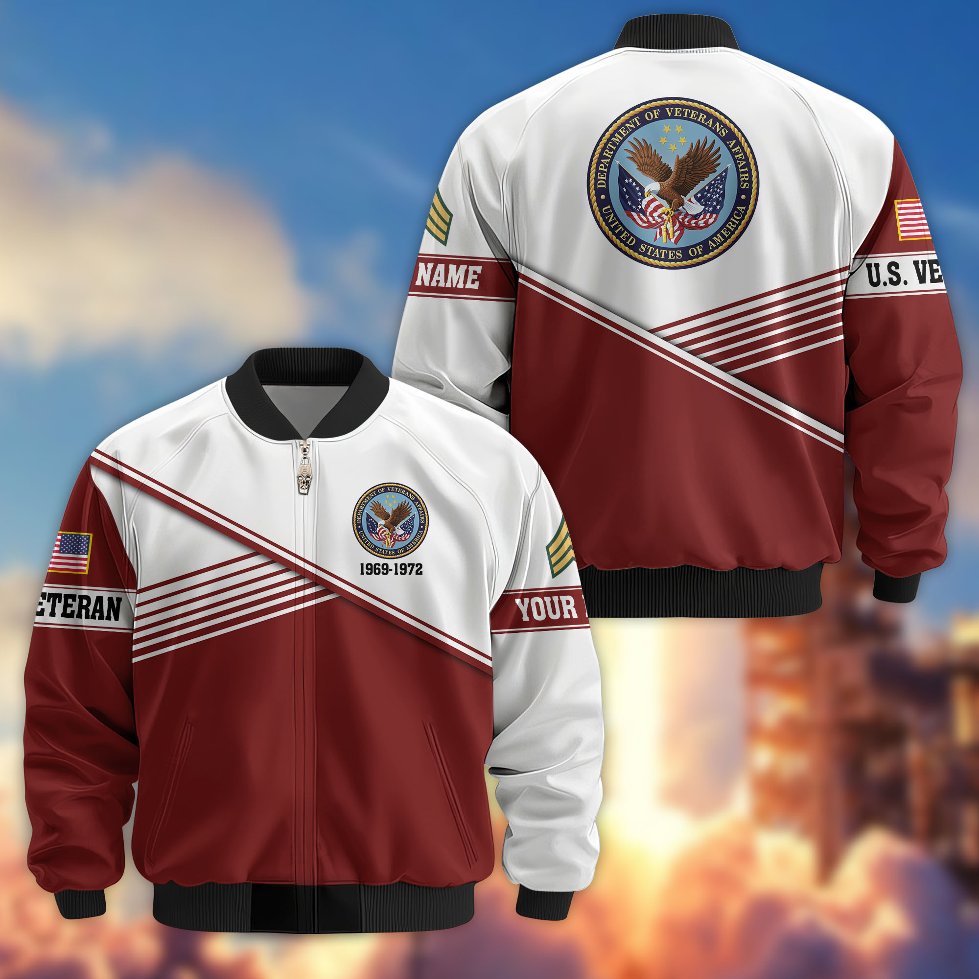 Premium Custom US Veteran Bomber Jacket VPVC805907, Gifts For US Veteran, Gifts On Father’s Day, Veterans Day