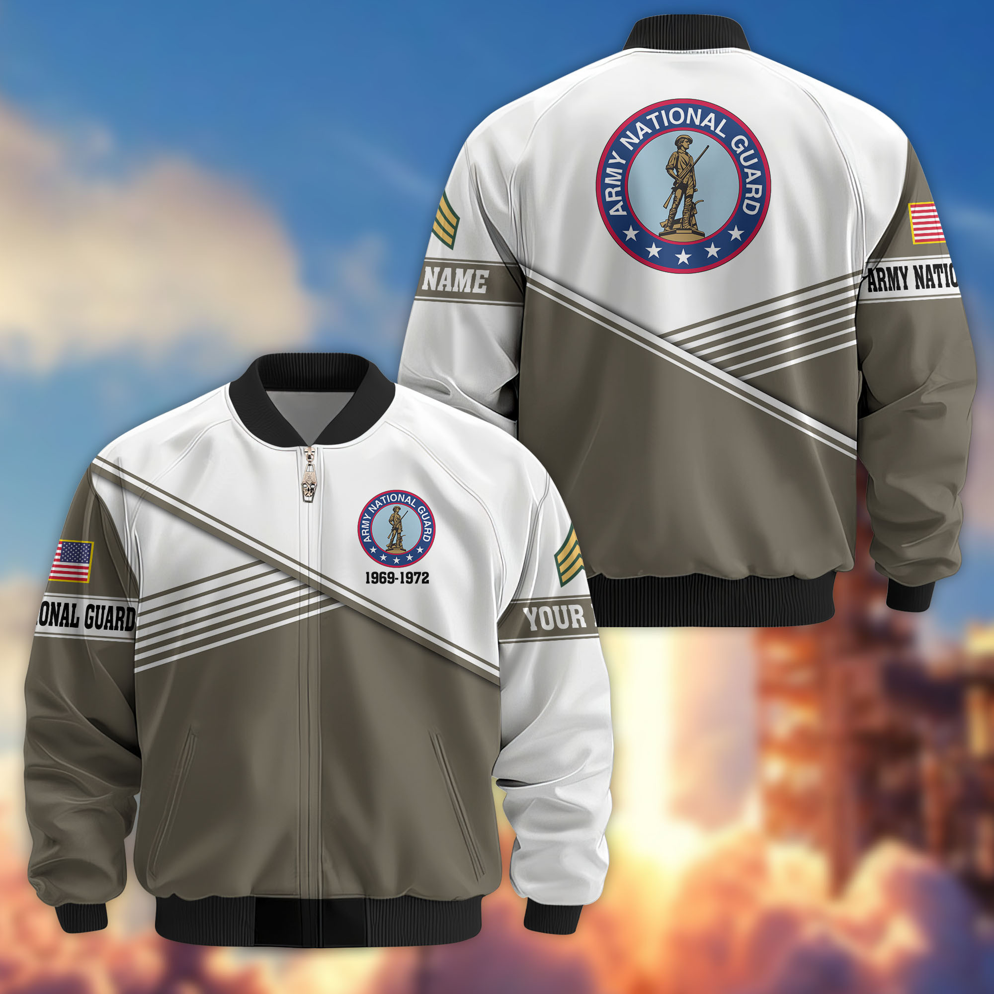 Premium Custom US Army National Guard Veteran Bomber Jacket VPVC805908, Gifts For Army National Guard Veteran, Gifts On Father’s Day, Veterans Day