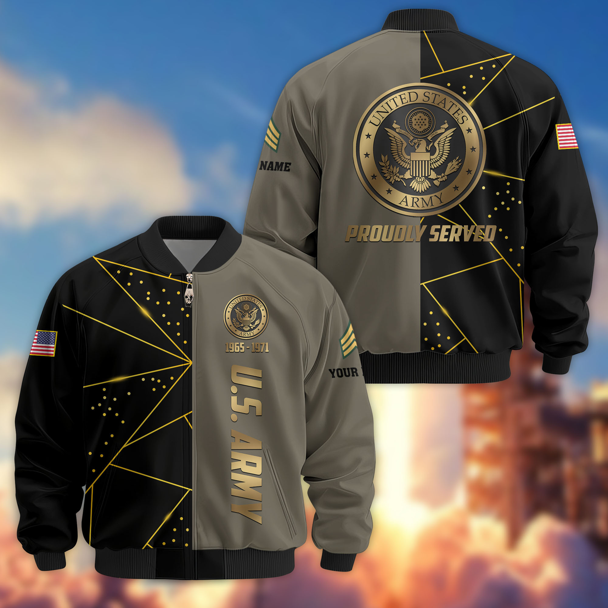 Premium Custom US Army Veteran Bomber Jacket VPVC806010, Gifts For US Army Veteran, Gifts On Father’s Day, Veterans Day