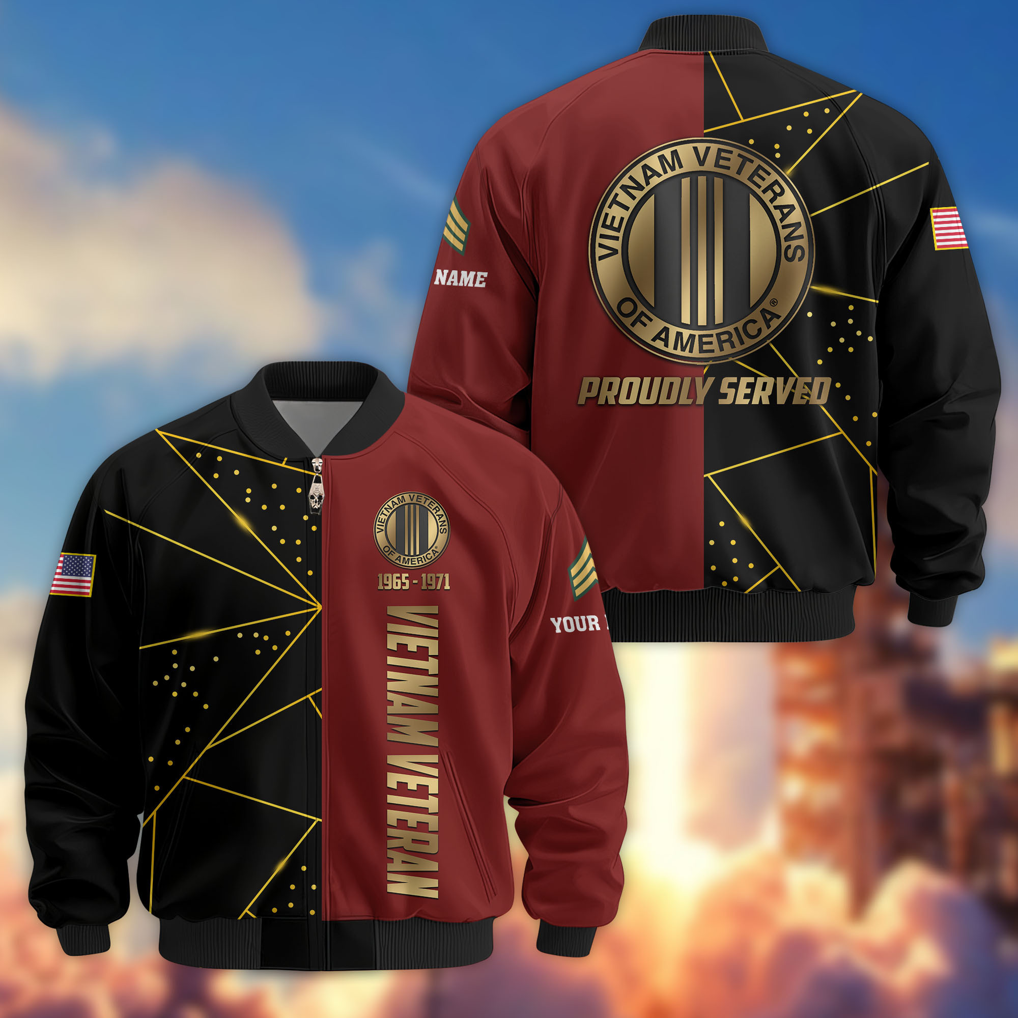 Premium Custom Vietnam Veteran Bomber Jacket VPVC806006, Gifts For Vietnam Veteran, Gifts On Father’s Day, Veterans Day