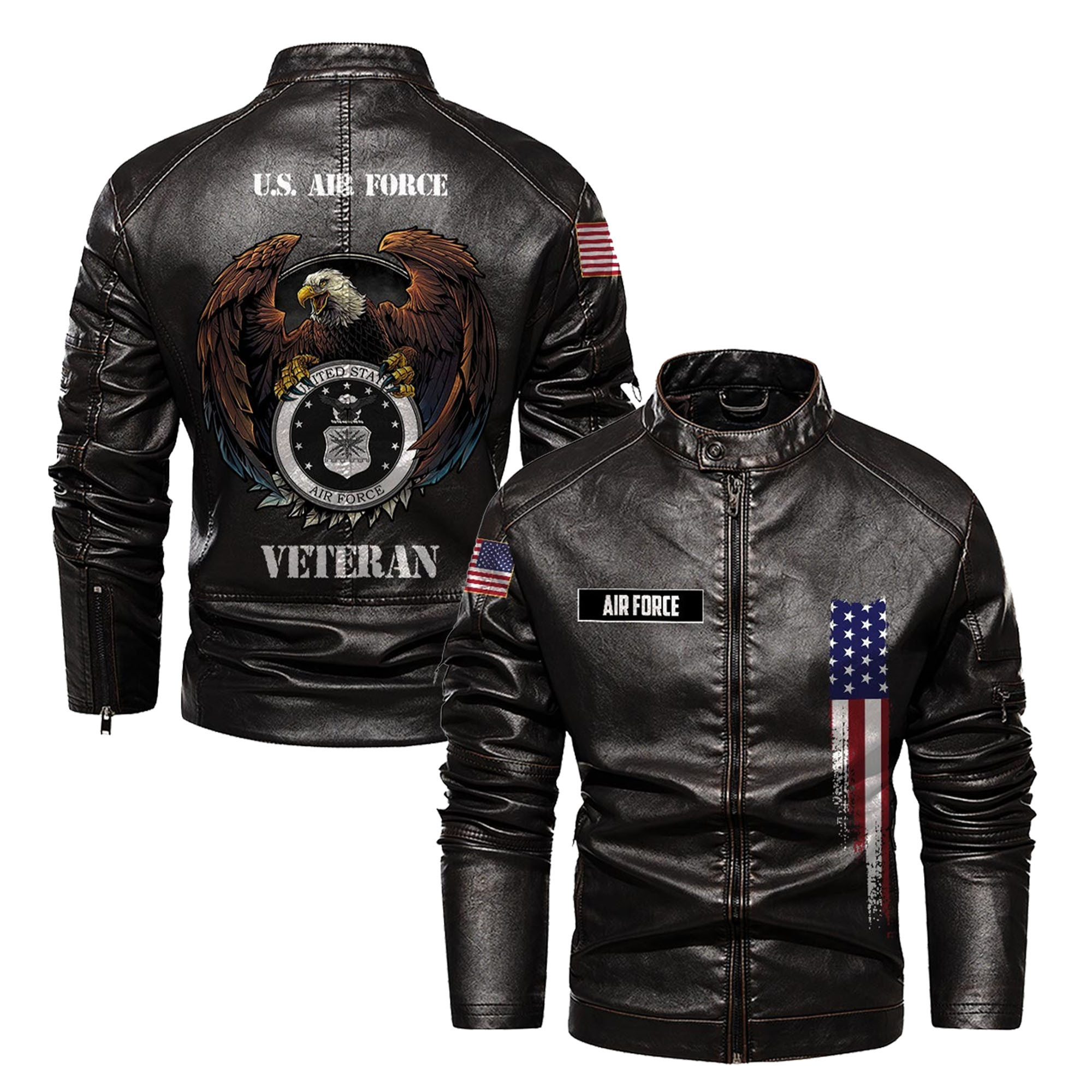 Premium USAF Veteran Leather Jacket VPVC702311, Gifts For Air Force Veteran, Gifts On Father’s Day, Veterans Day