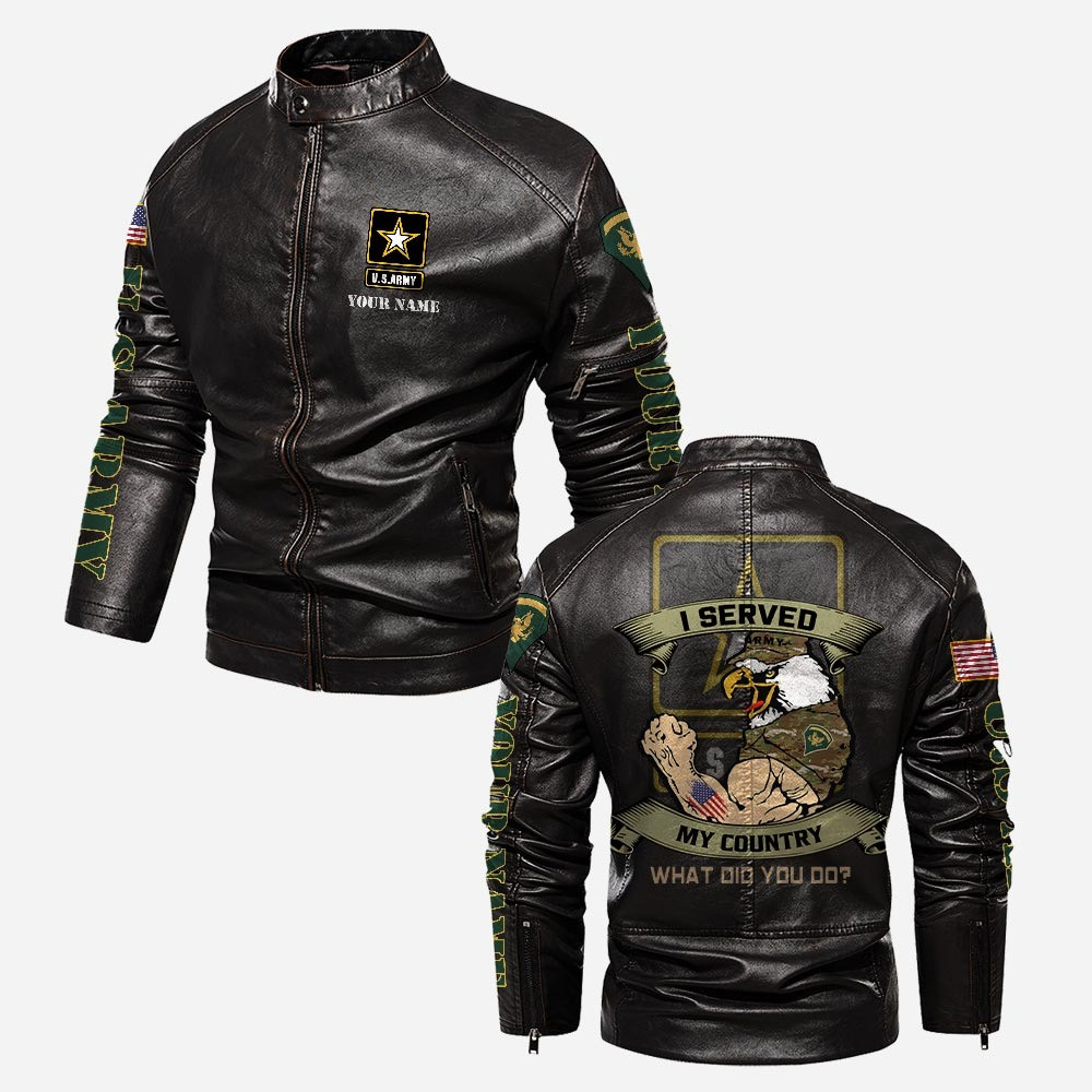 Premium Custom US Army Veteran Leather Jacket VPVC702315, Gifts For Army Veteran, Gifts On Father’s Day, Veterans Day