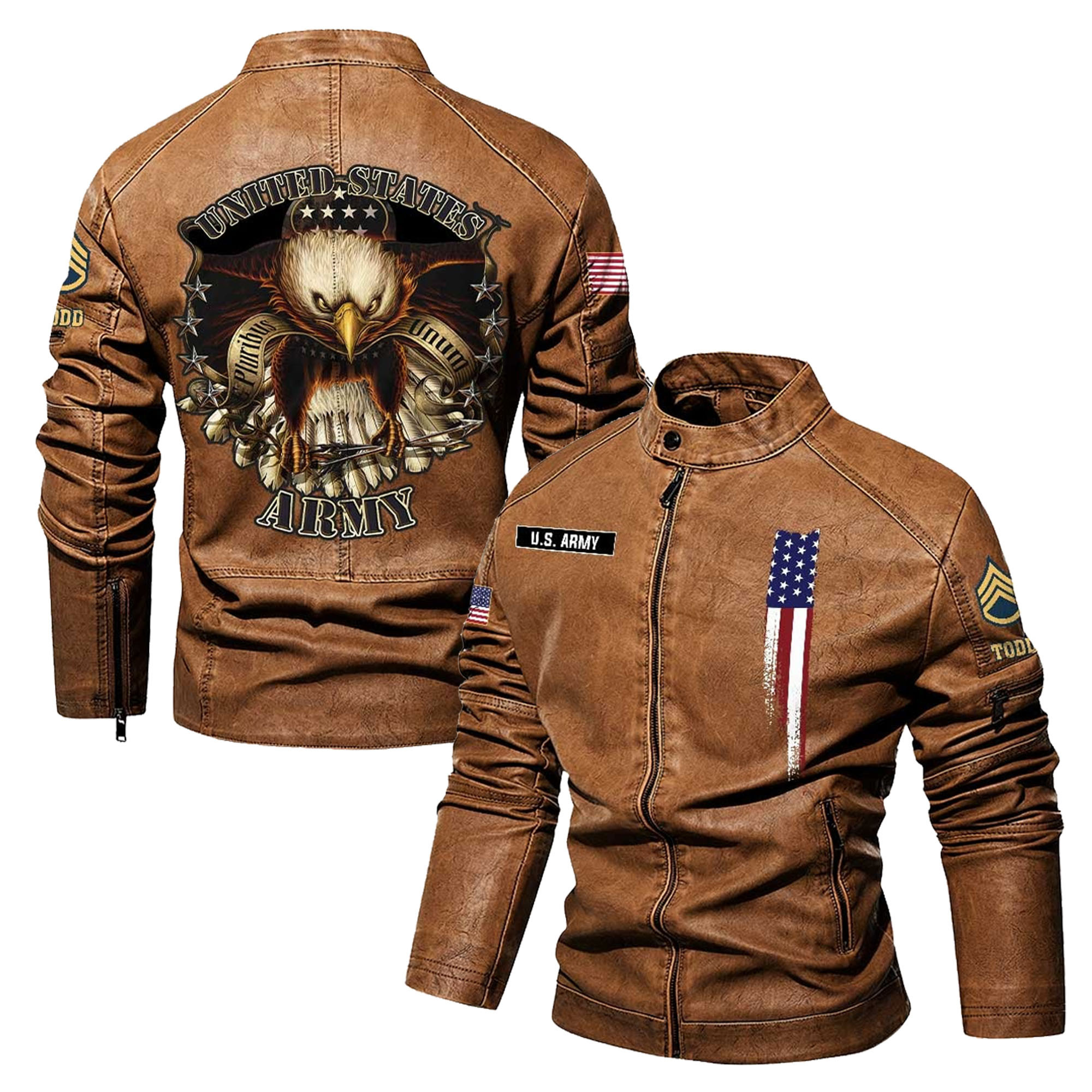 Premium Custom US Army Veteran Leather Jacket VPVC702329, Gifts For Army Veteran, Gifts On Father’s Day, Veterans Day