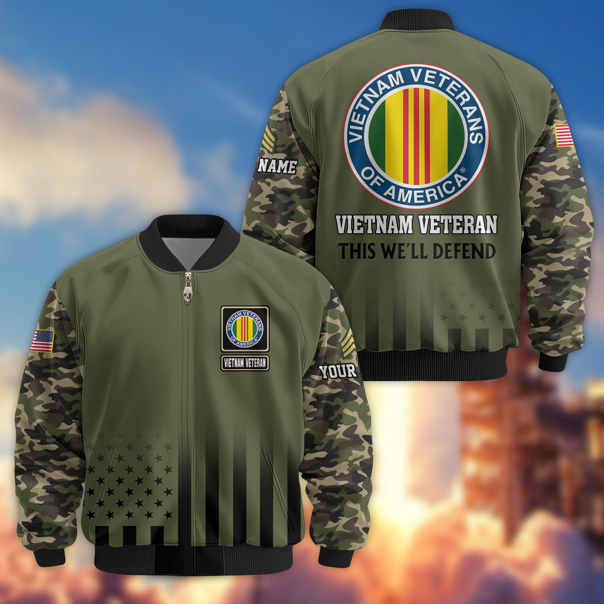 Premium Custom Vietnam Veteran Bomber Jacket VPVC806306, Gifts For Vietnam Veteran, Gifts On Father’s Day, Veterans Day