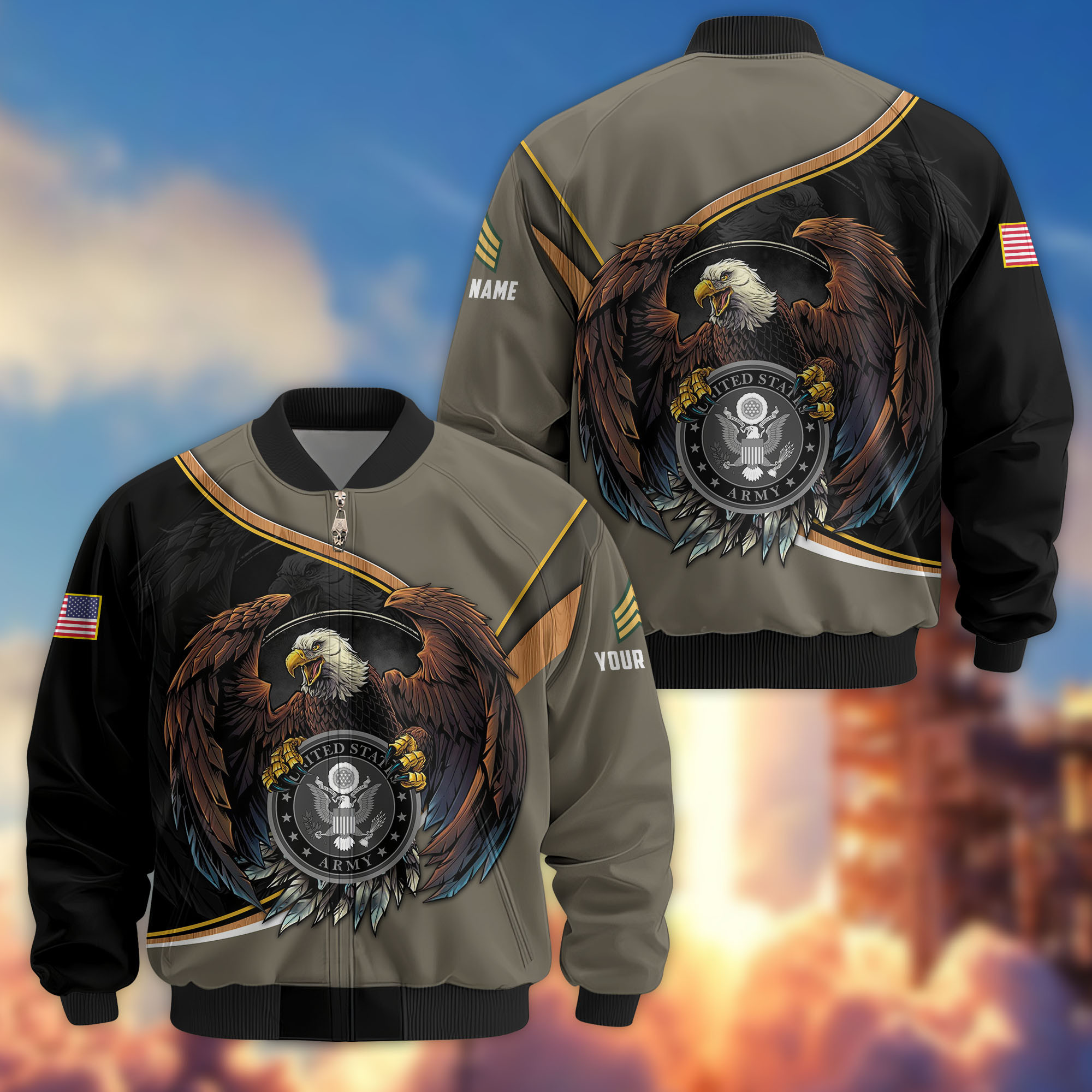 Premium Custom US Army Veteran Bomber Jacket VPVC806510, Gifts For US Army Veteran, Gifts On Father’s Day, Veterans Day