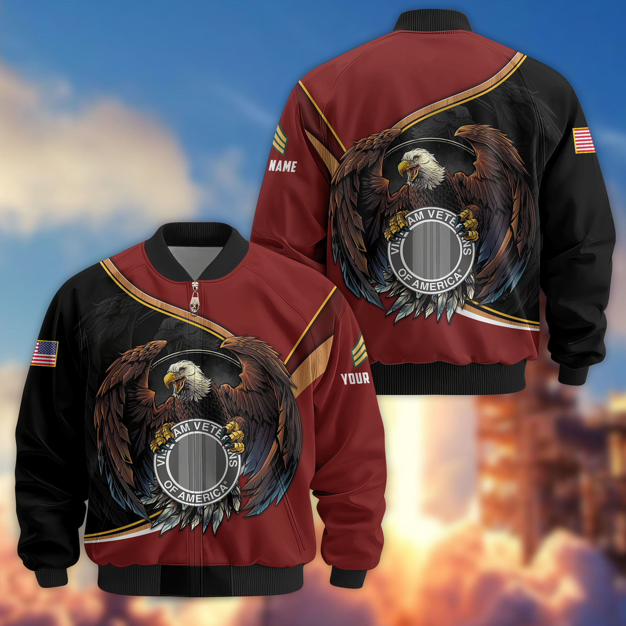 Premium Custom Vietnam Veteran Bomber Jacket VPVC806506, Gifts For Vietnam Veteran, Gifts On Father’s Day, Veterans Day