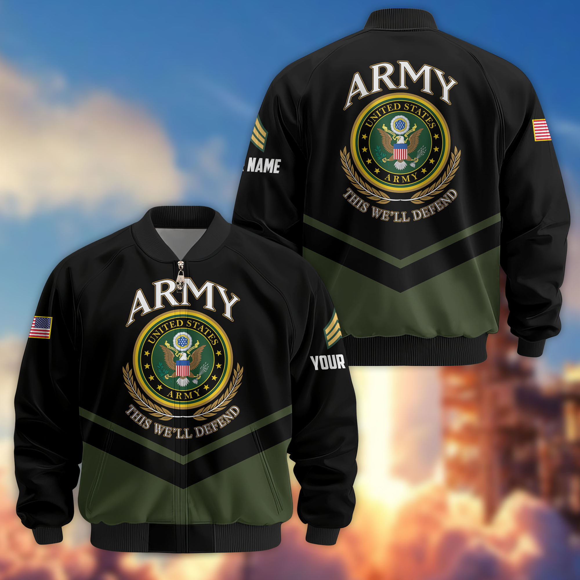 Premium Custom US Army Veteran Bomber Jacket VPVC806701, Gifts For US Army Veteran, Gifts On Father’s Day, Veterans Day