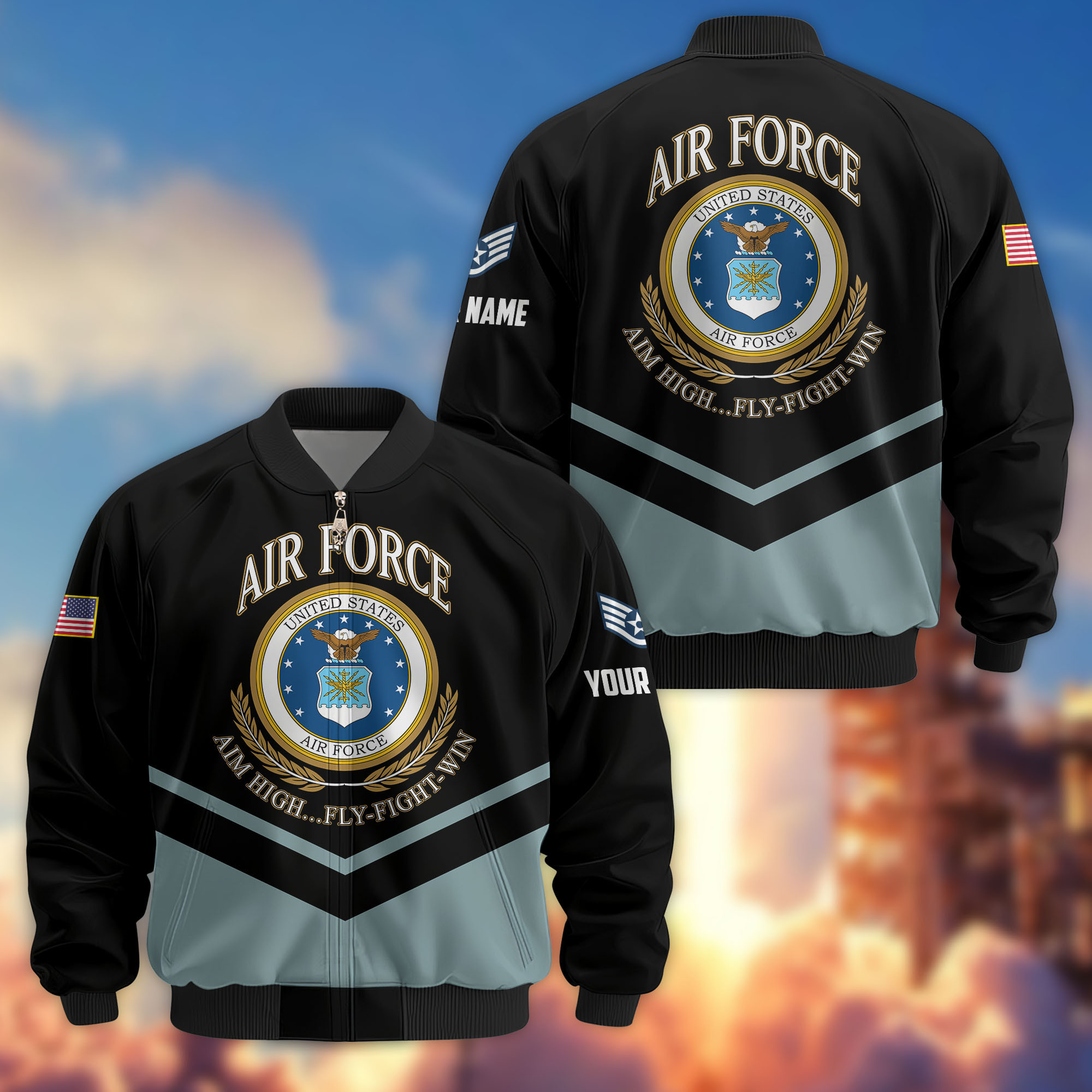 Premium Custom USAF Veteran Bomber Jacket VPVC806704, Gifts For US Air Force Veteran, Gifts On Father’s Day, Veterans Day