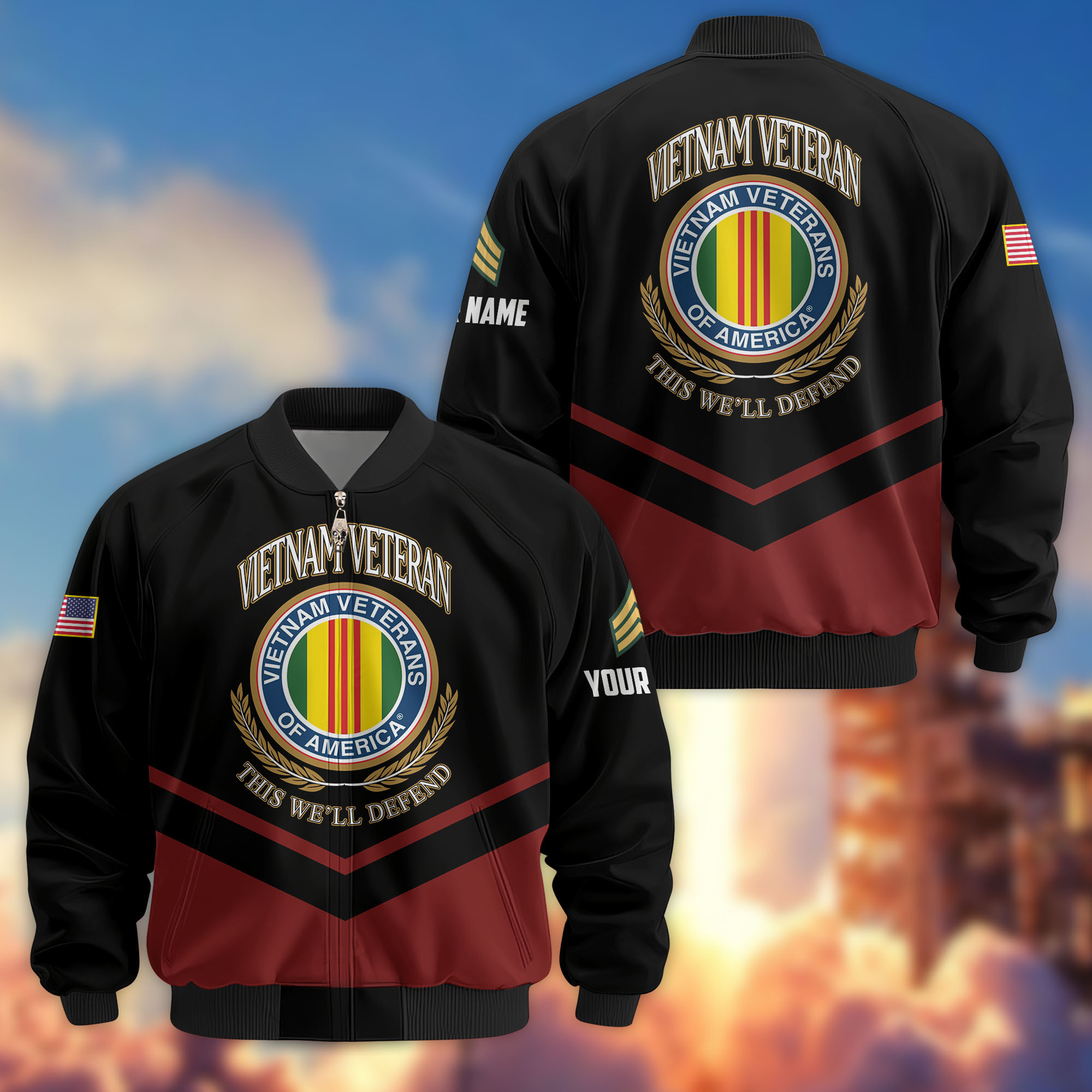 Premium Custom Vietnam Veteran Bomber Jacket VPVC806706, Gifts For Vietnam Veteran, Gifts On Father’s Day, Veterans Day