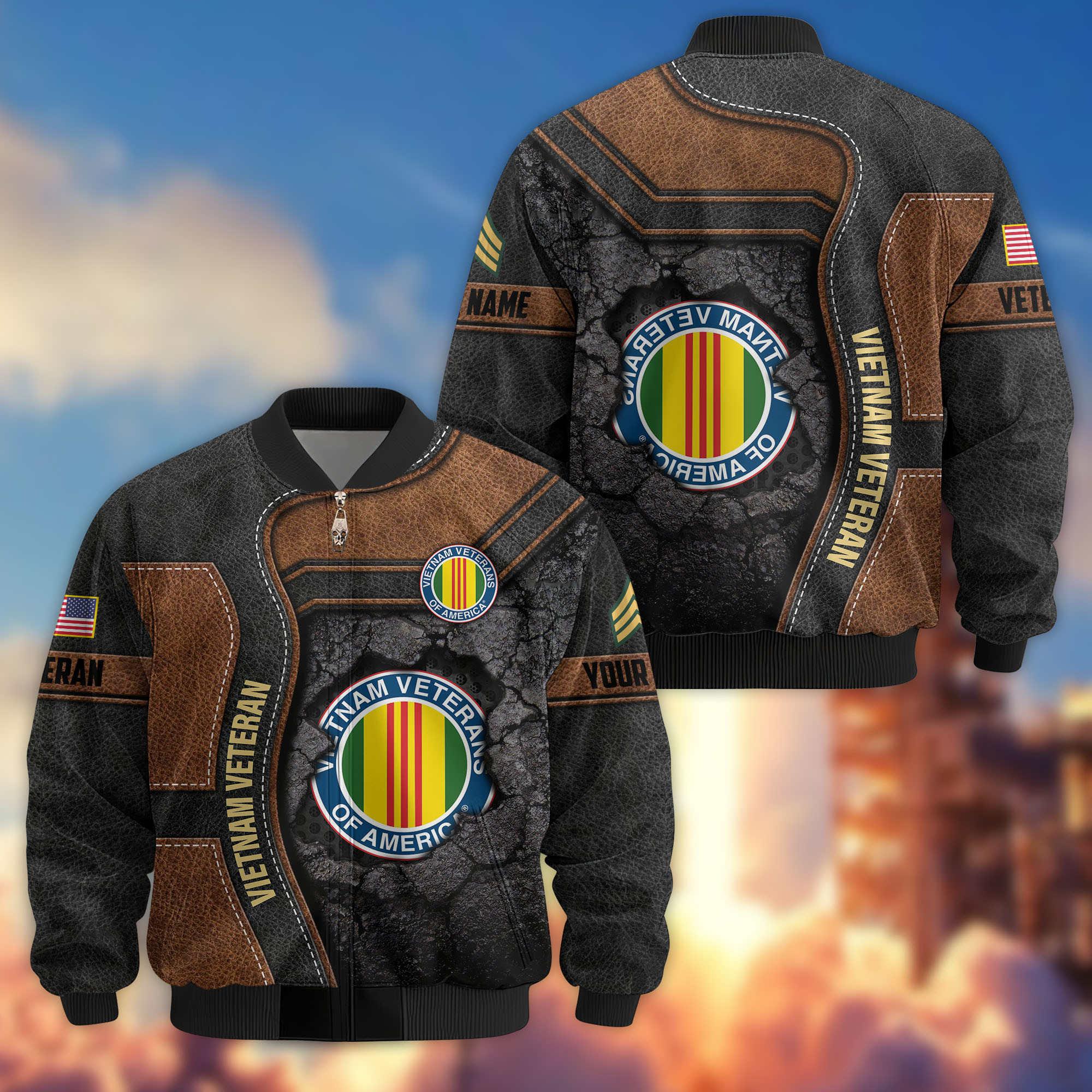 Premium Custom Vietnam Veteran Bomber Jacket VPVC806806, Gifts For Vietnam Veteran, Gifts On Father’s Day, Veterans Day