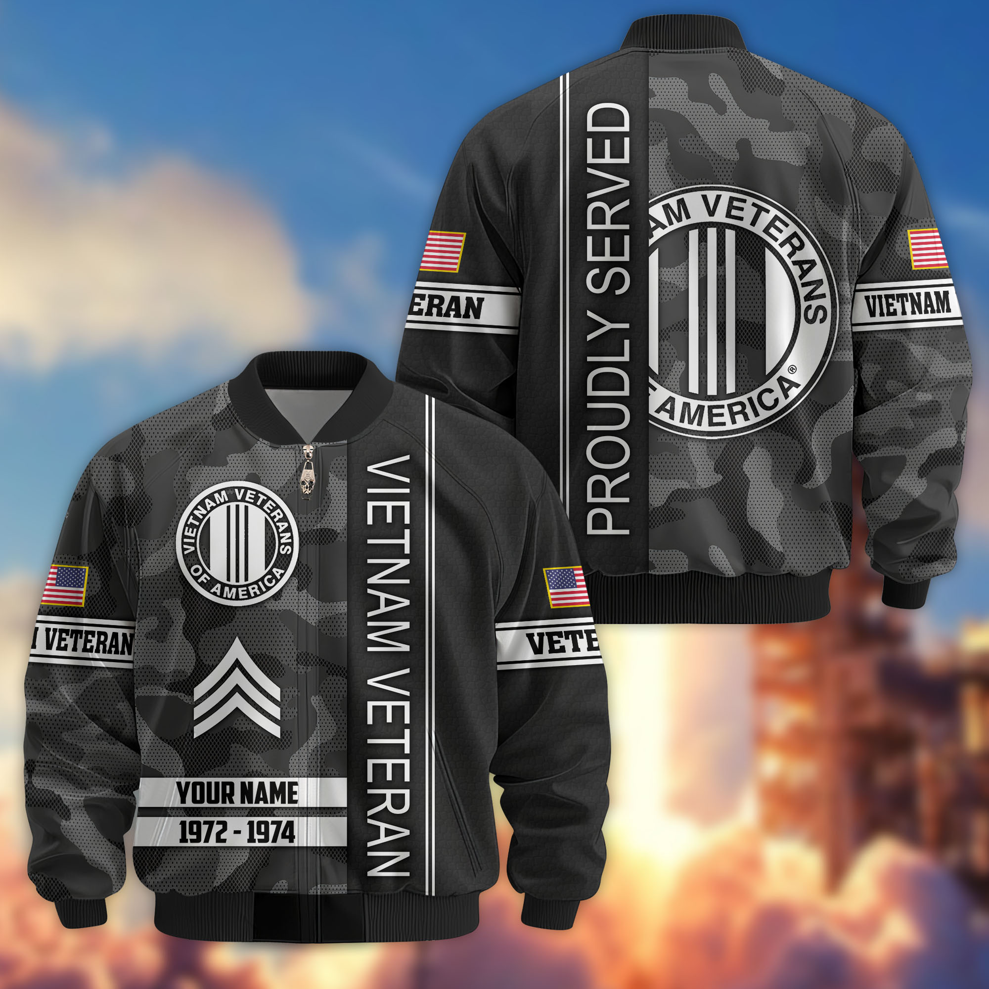Premium Custom Vietnam Veteran Bomber Jacket VPVC806906, Gifts For Vietnam Veteran, Gifts On Father’s Day, Veterans Day