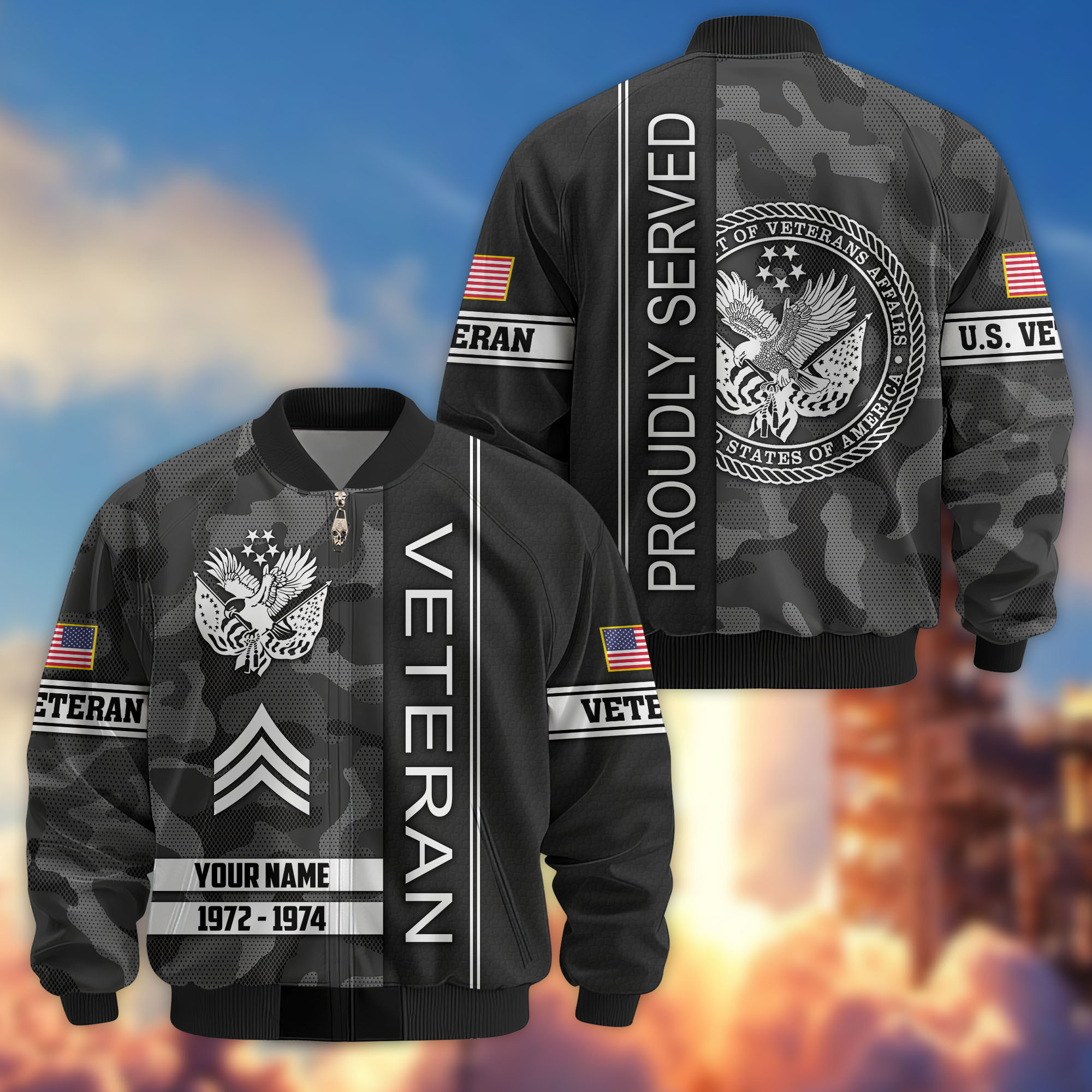 Premium Custom US Veteran Bomber Jacket VPVC806907, Gifts For US Veteran, Gifts On Father’s Day, Veterans Day