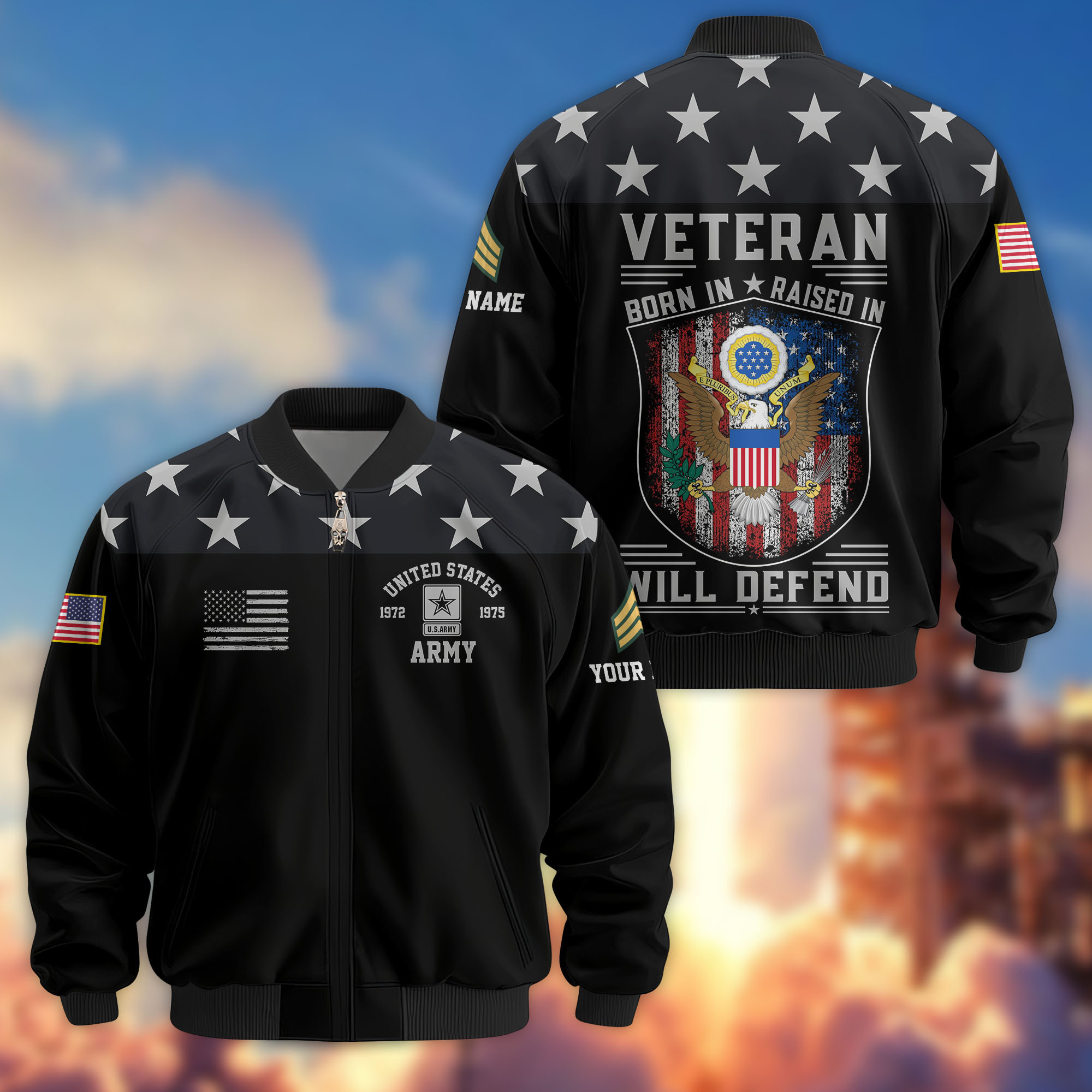Premium Custom US Army Veteran Bomber Jacket VPVC807101, Gifts For US Army Veteran, Gifts On Father’s Day, Veterans Day