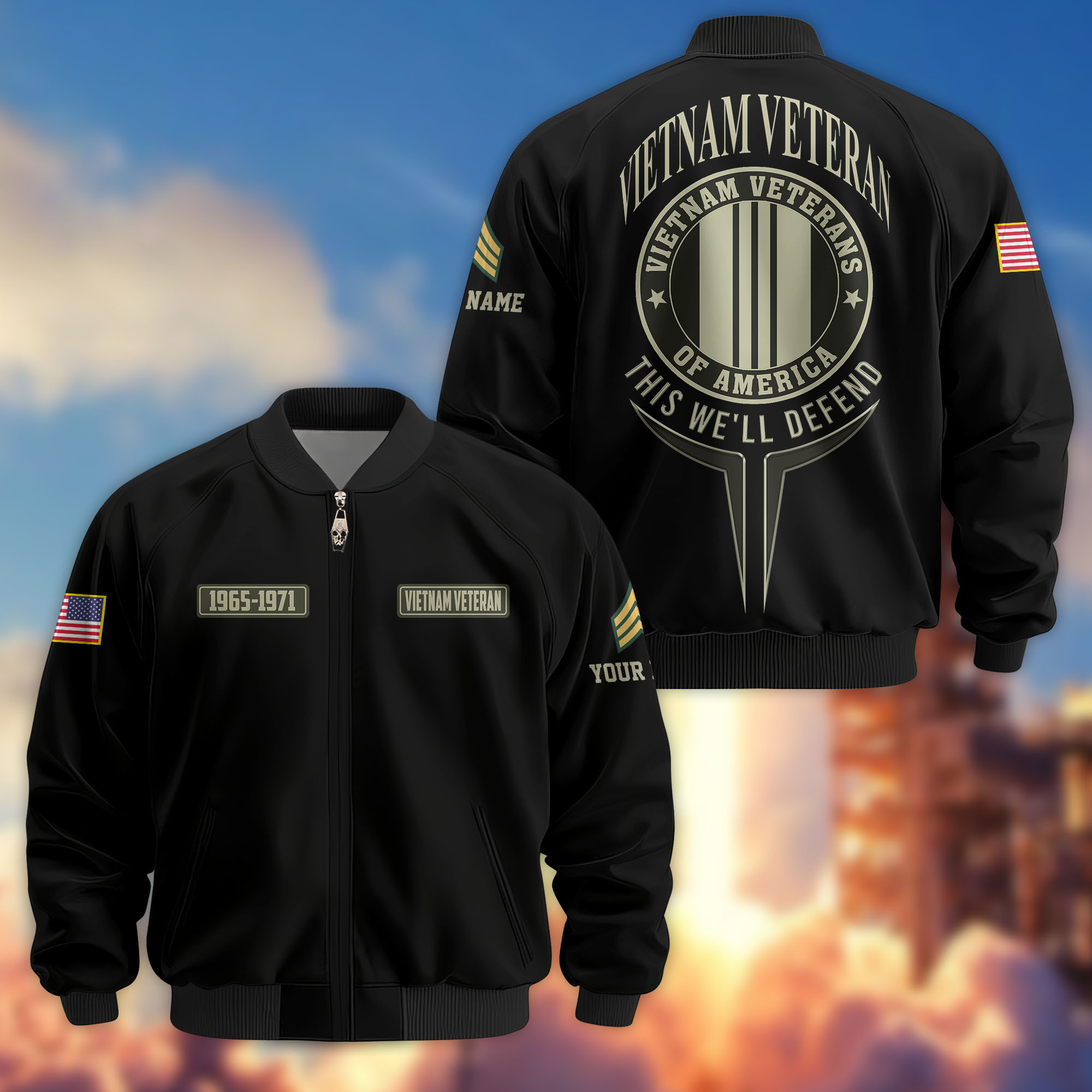 Premium Custom Vietnam Veteran Bomber Jacket VPVC807406, Gifts For Vietnam Veteran, Gifts On Father’s Day, Veterans Day