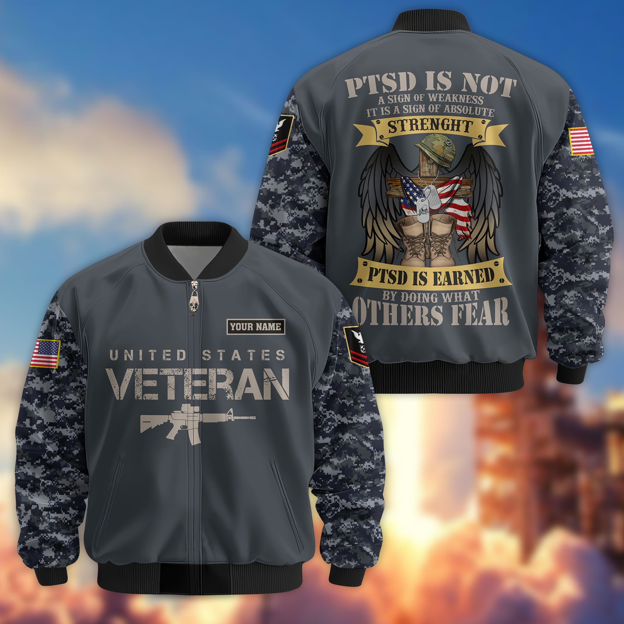 Premium Custom US Seabees Bomber Jacket VPVC807509, Gifts For Seabees Veteran, Gifts On Father’s Day, Veterans Day
