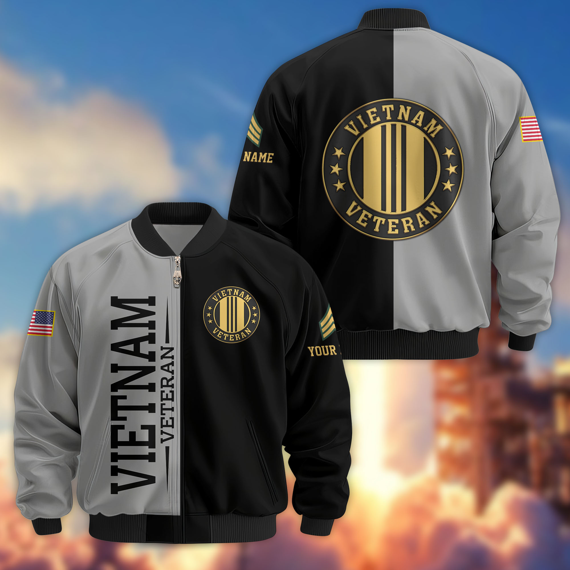 Premium Custom Vietnam Veteran Bomber Jacket VPVC807606, Gifts For Vietnam Veteran, Gifts On Father’s Day, Veterans Day