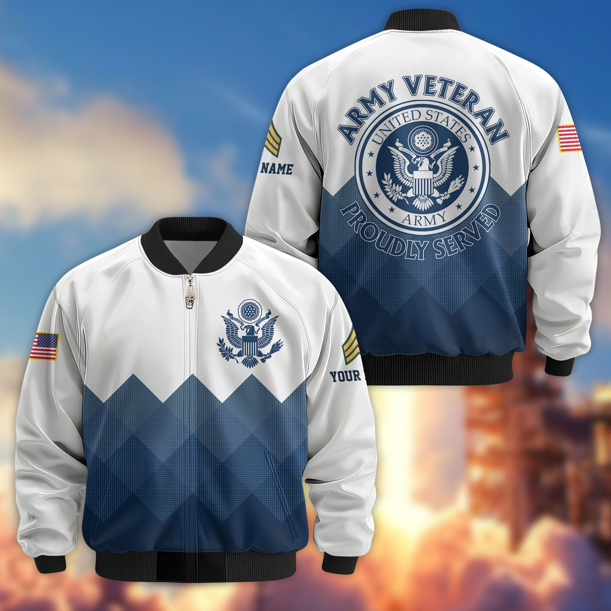 Premium Custom US Army Veteran Bomber Jacket VPVC807701, Gifts For US Army Veteran, Gifts On Father’s Day, Veterans Day
