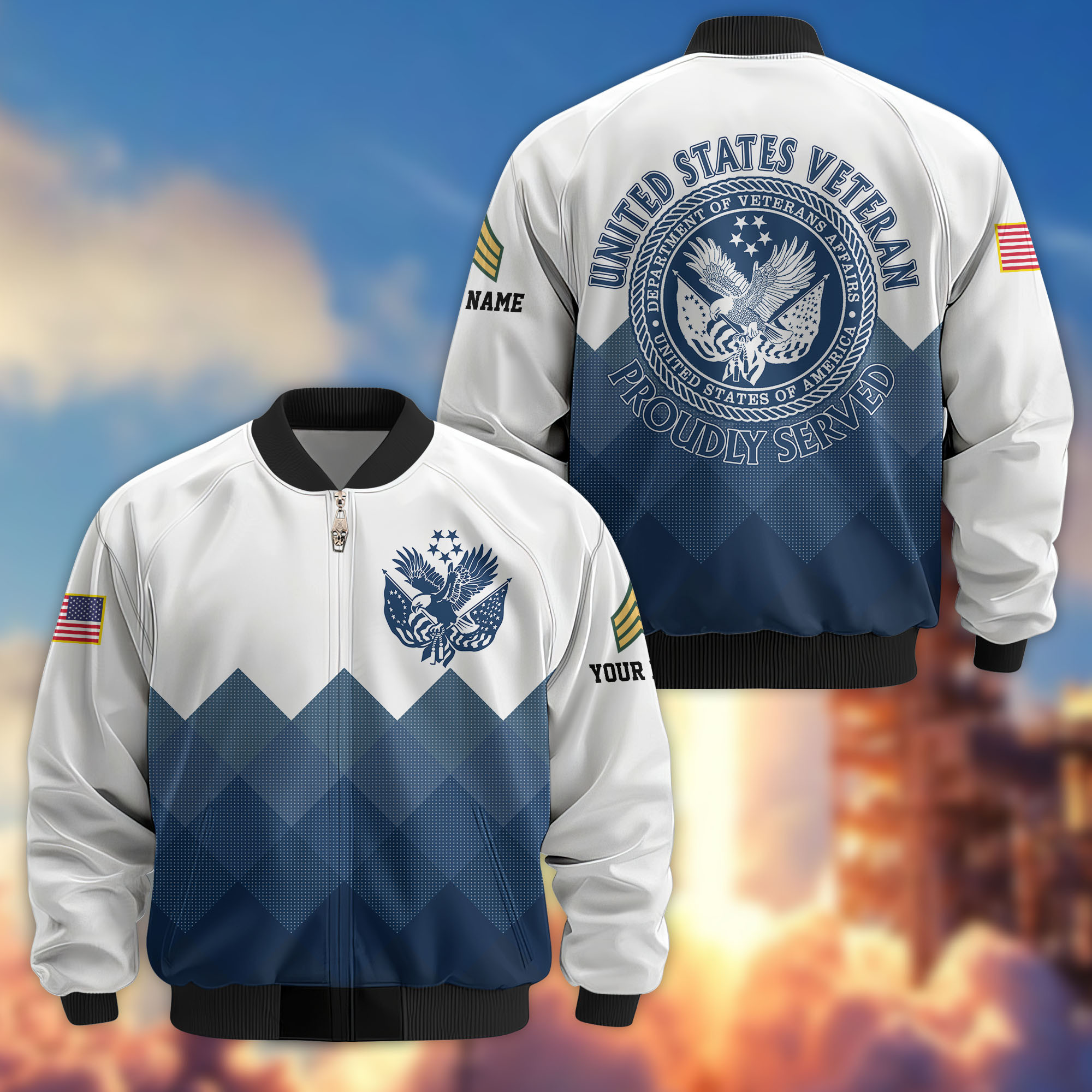 Premium Custom US Veteran Bomber Jacket VPVC807707, Gifts For US Veteran, Gifts On Father’s Day, Veterans Day