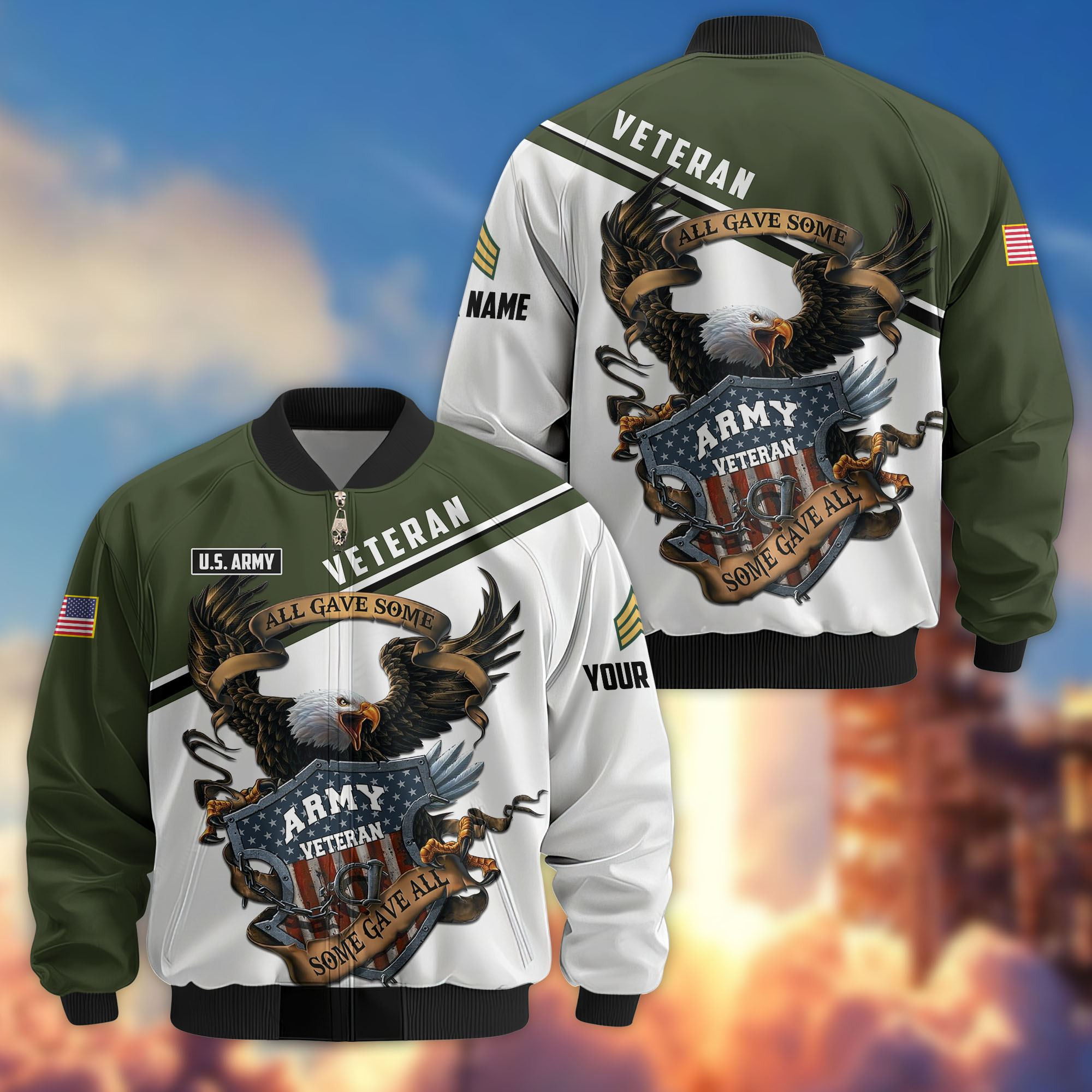 Premium Custom US Army Veteran Bomber Jacket VPVC806601, Gifts For US Army Veteran, Gifts On Father’s Day, Veterans Day