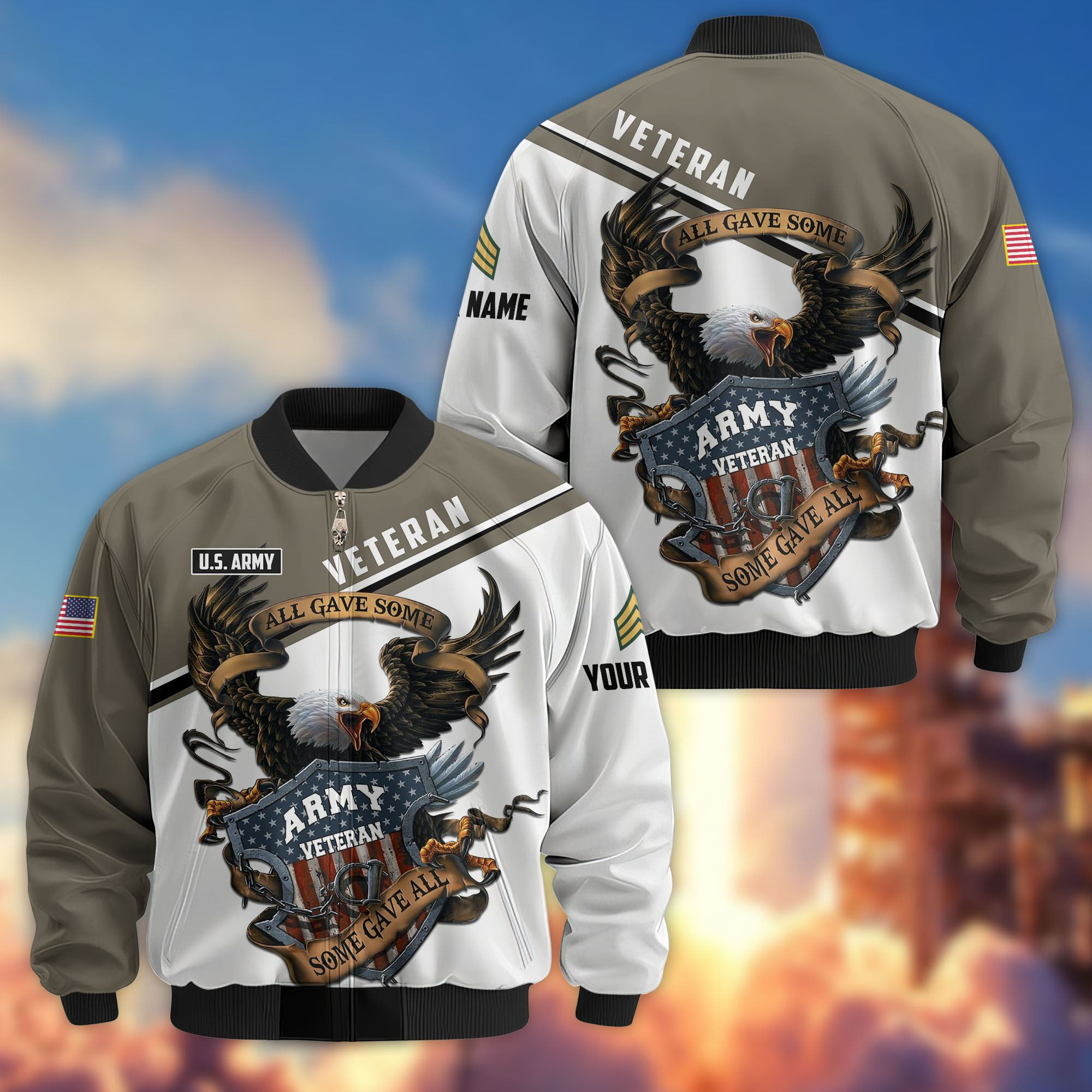 Premium Custom US Army Veteran Bomber Jacket VPVC806610, Gifts For US Army Veteran, Gifts On Father’s Day, Veterans Day