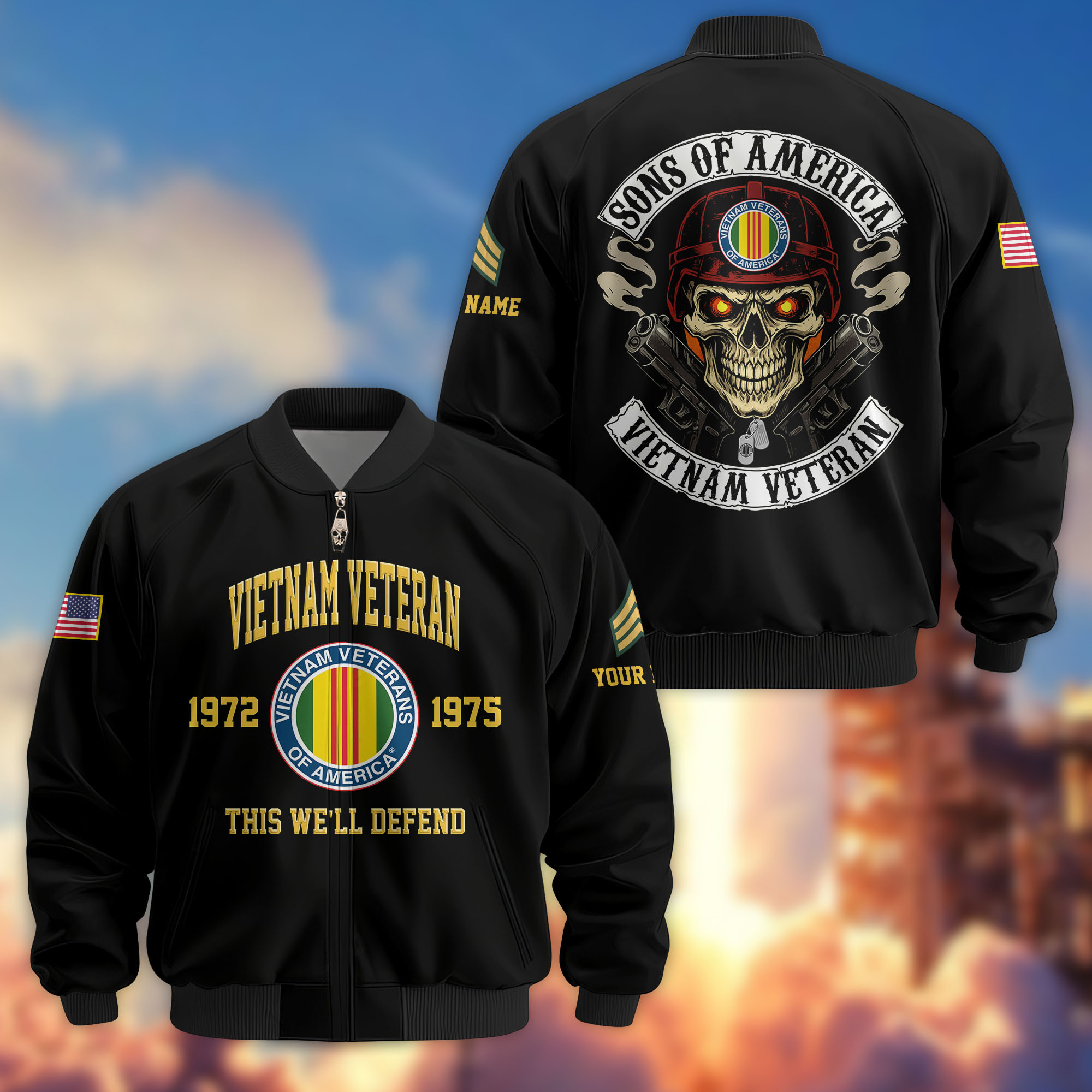 Premium Custom Vietnam Veteran Bomber Jacket VPVC806406, Gifts For Vietnam Veteran, Gifts On Father’s Day, Veterans Day