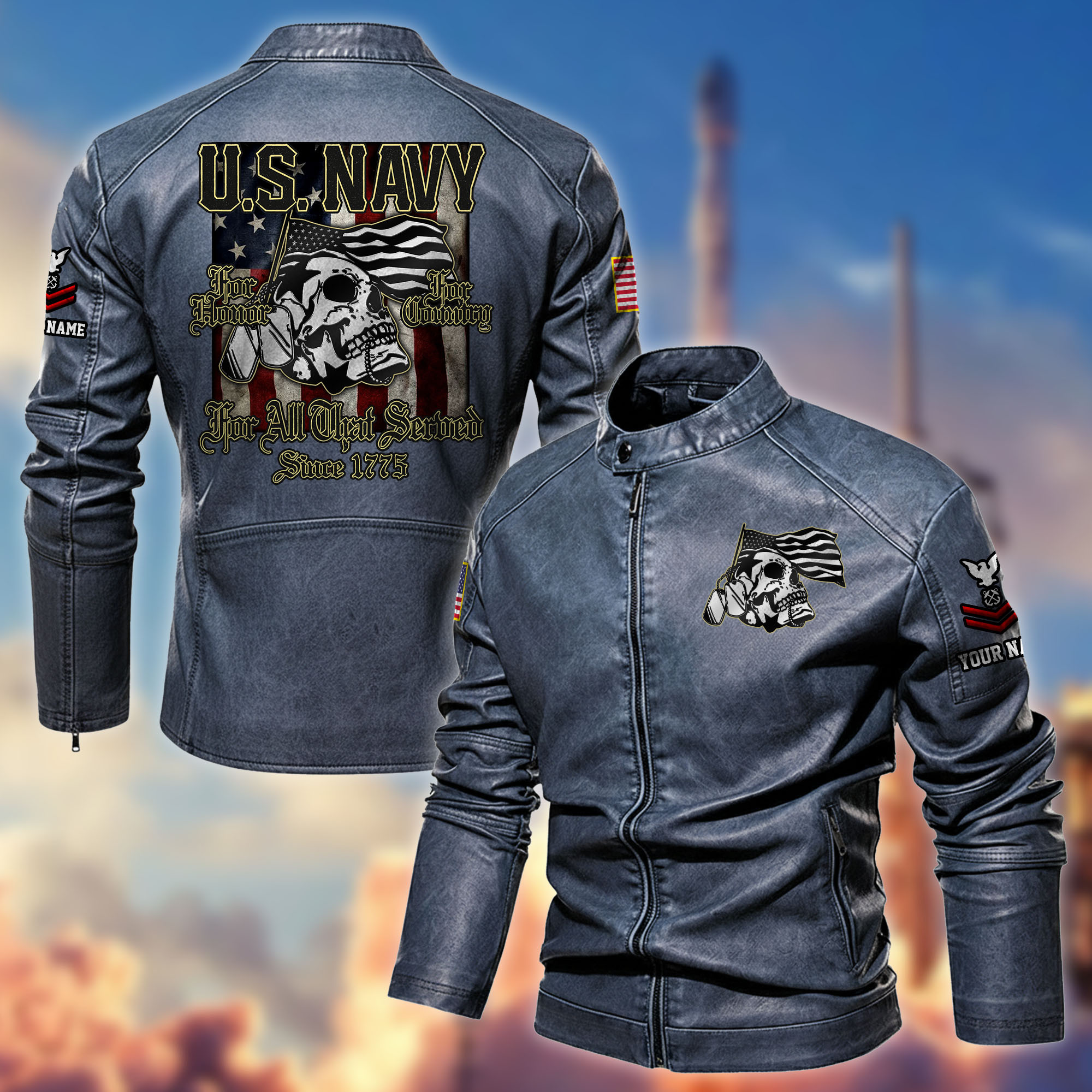 Premium Personalized US Navy Leather Jackets BPVC071018