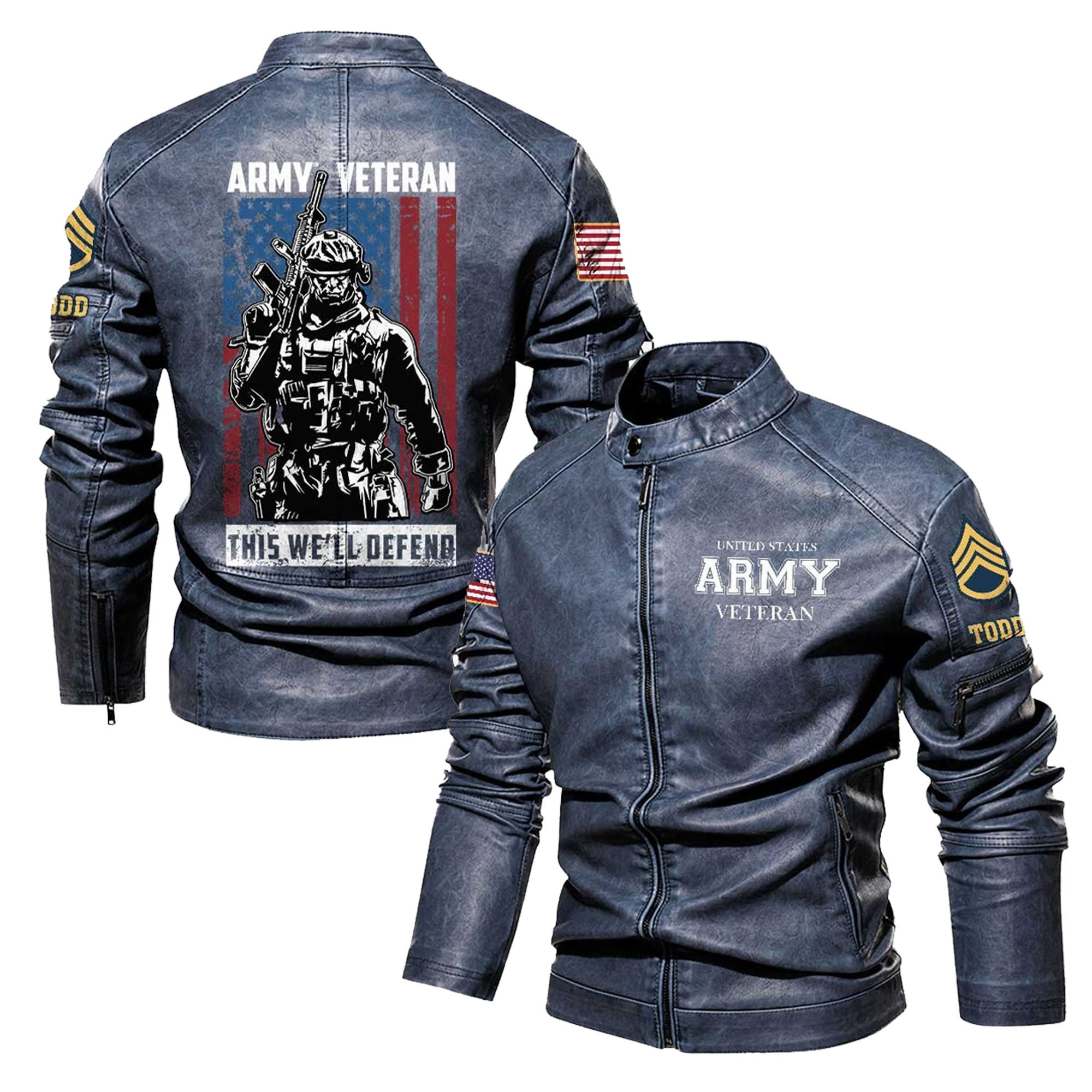 Premium Custom US Army Leather Jacket VPVC702349, Gifts For Army Veteran, Gifts On Father’s Day, Veterans Day