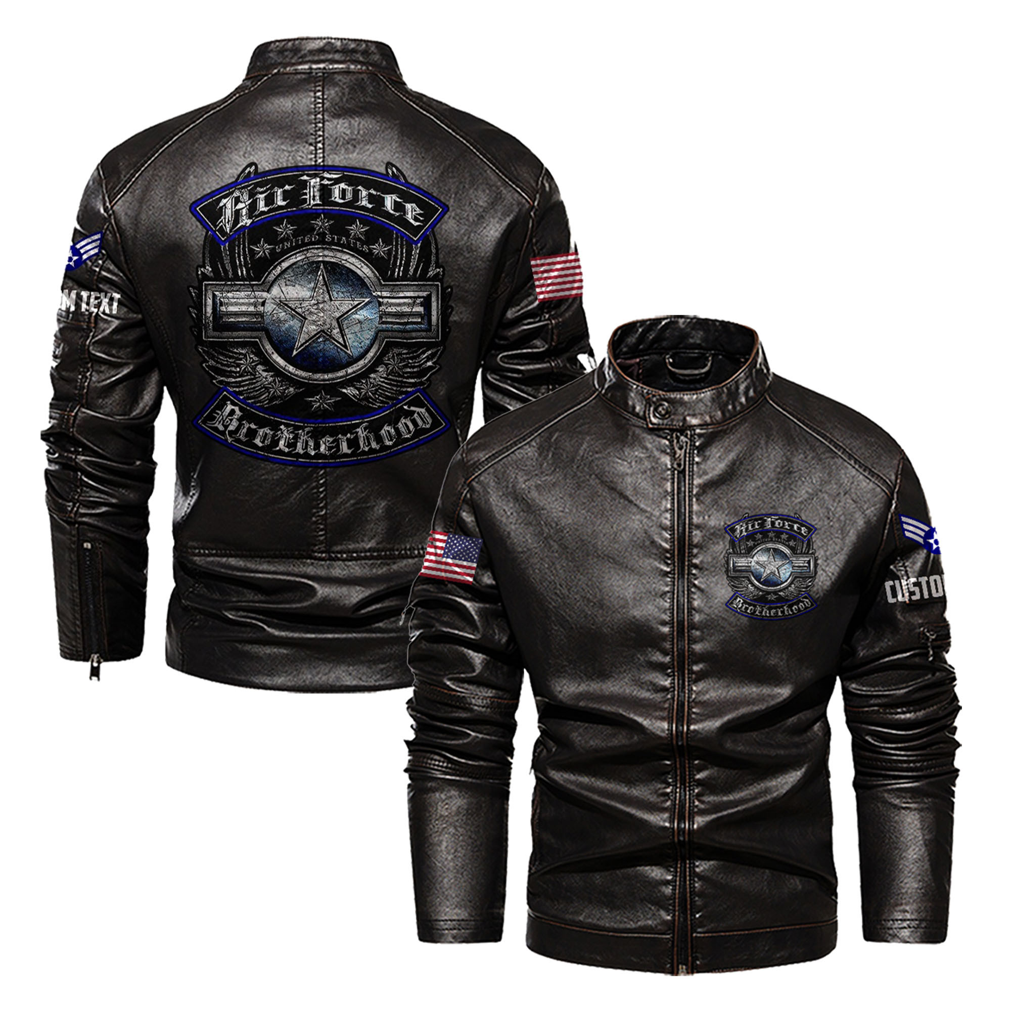 Premium Custom USAF Leather Jacket VPVC702350, Gifts For Air Force Veteran, Gifts On Father’s Day, Veterans Day
