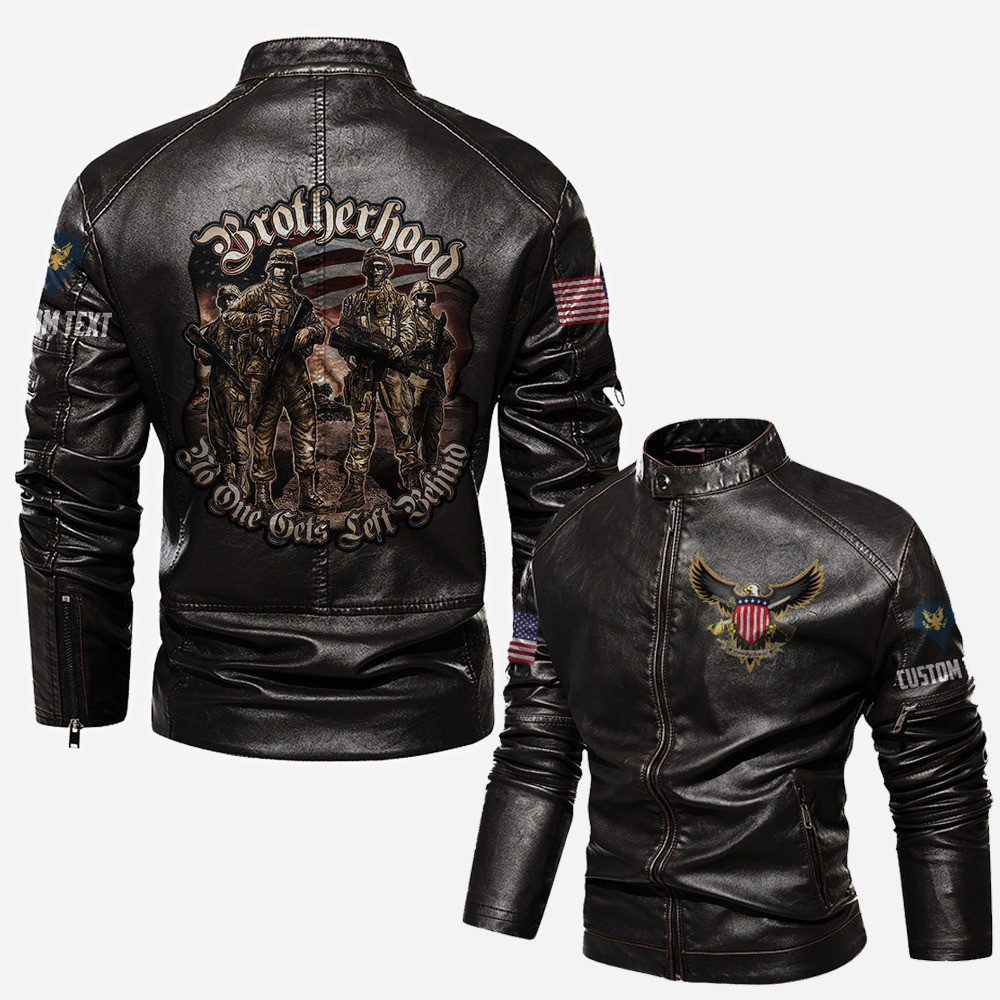 Premium Custom US Veteran Leather Jacket VPVC702353, Gifts For US Veteran, Gifts On Father’s Day, Veterans Day