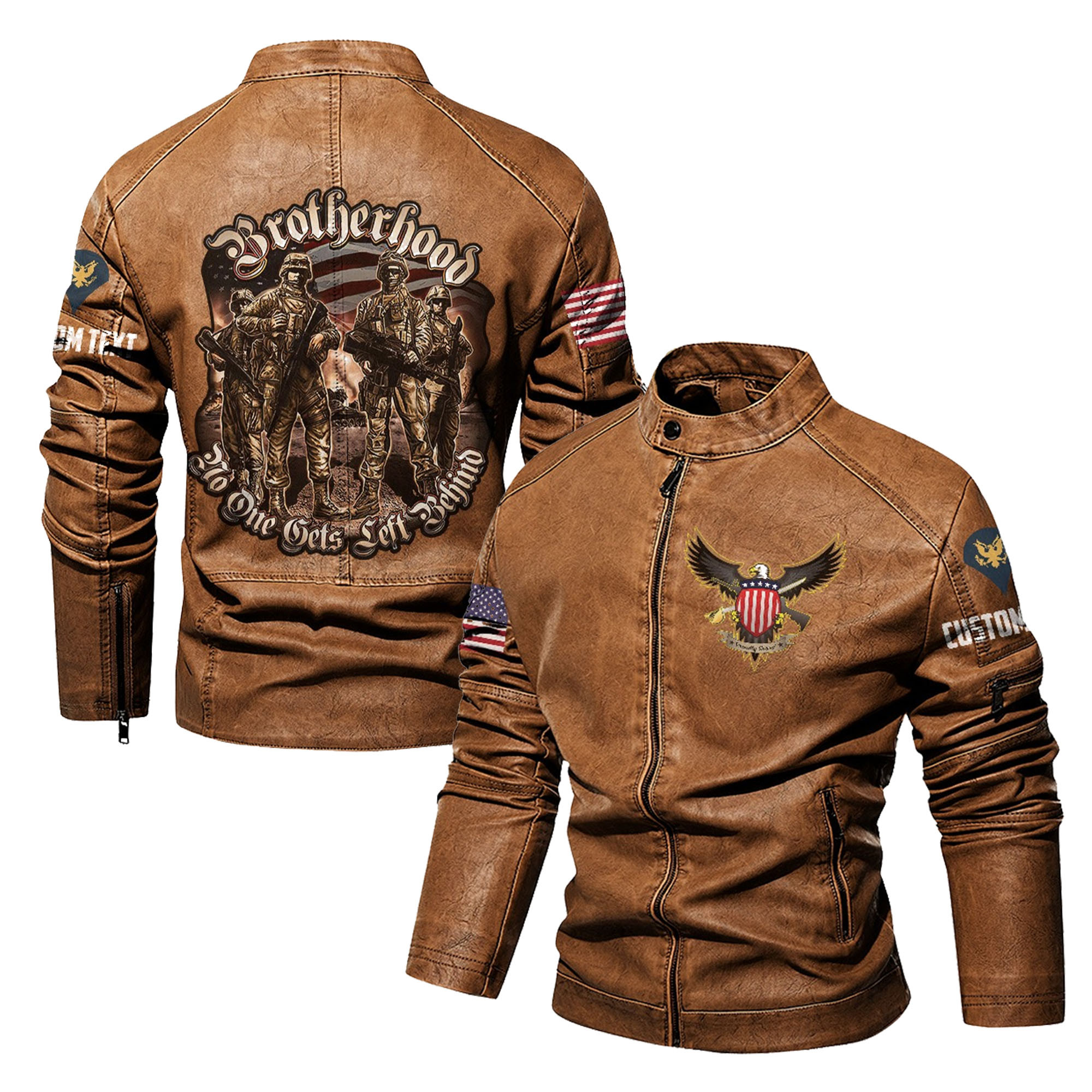 Premium Custom US Veteran Leather Jacket VPVC702354, Gifts For US Veteran, Gifts On Father’s Day, Veterans Day