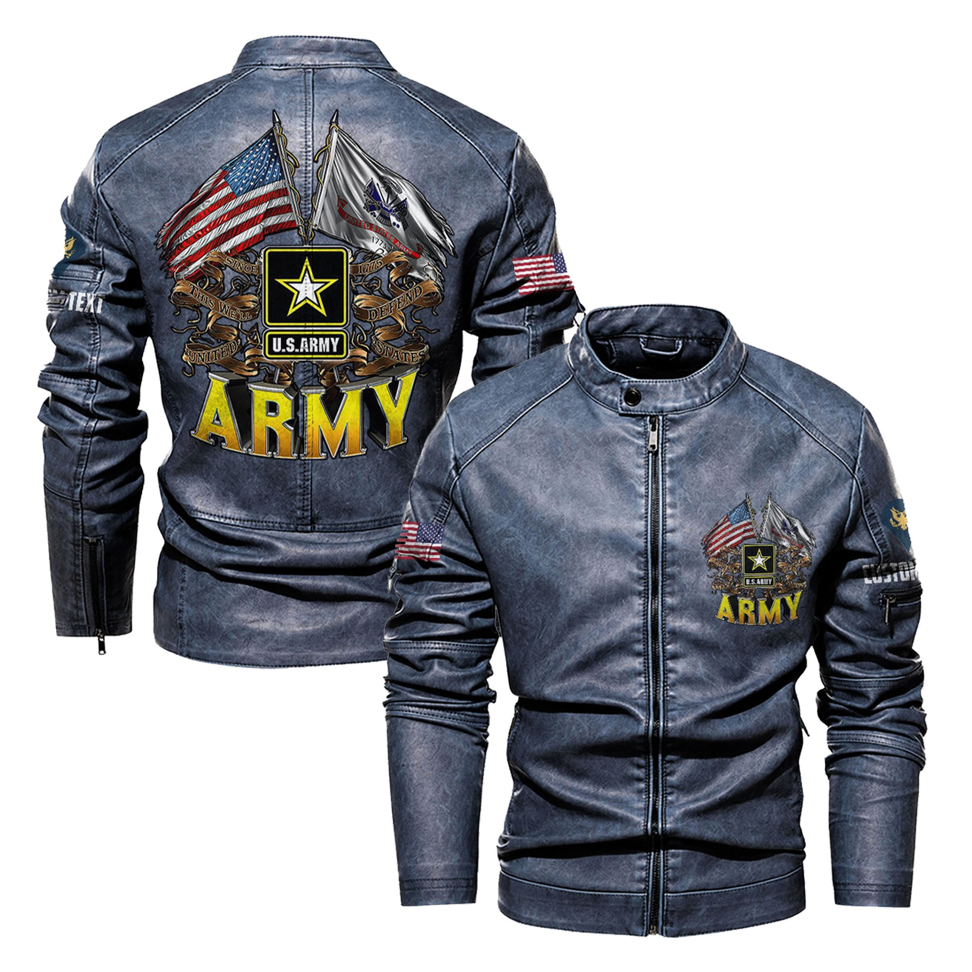 Premium Custom US Army Veteran Leather Jacket VPVC702361, Gifts For Army Veteran, Gifts On Father’s Day, Veterans Day