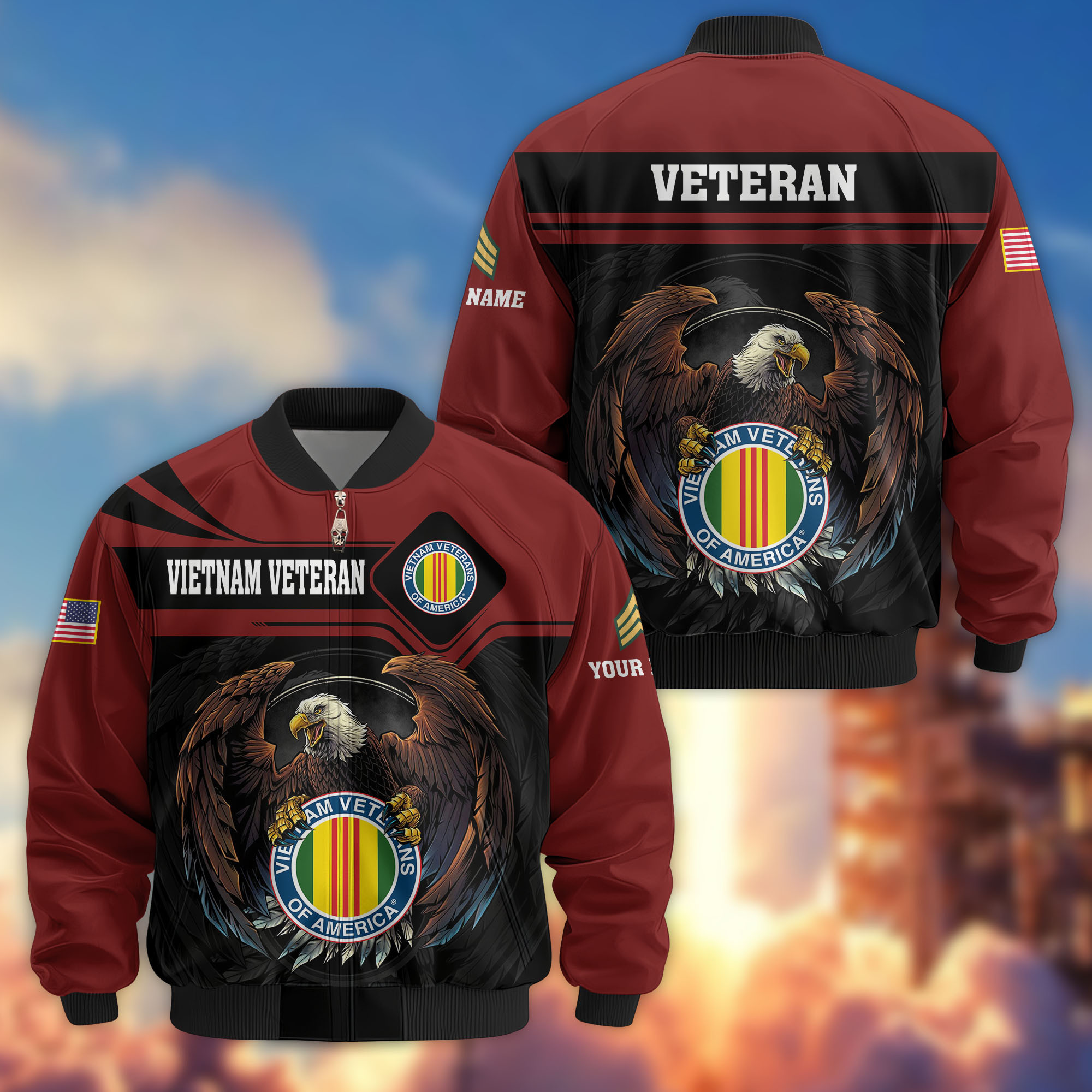 Premium Custom Vietnam Veteran Bomber Jacket VPVC807906, Gifts For Vietnam Veteran, Gifts On Father’s Day, Veterans Day