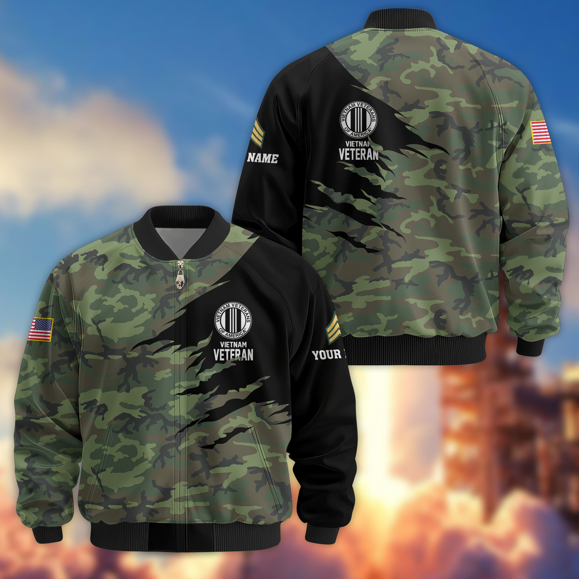 Premium Custom Vietnam Veteran Bomber Jacket VPVC808106, Gifts For Vietnam Veteran, Gifts On Father’s Day, Veterans Day