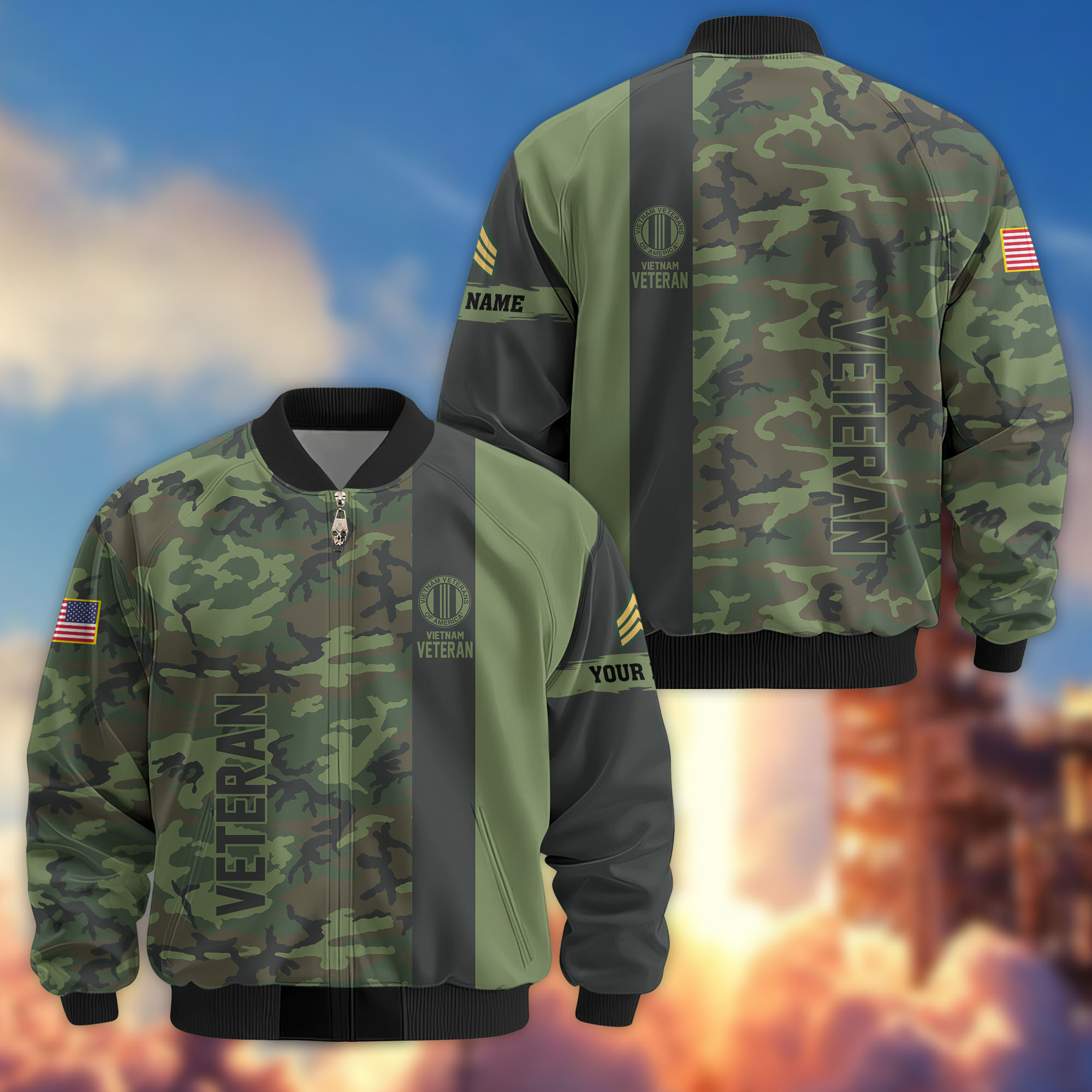 Premium Custom Vietnam Veteran Bomber Jacket VPVC808206, Gifts For Vietnam Veteran, Gifts On Father’s Day, Veterans Day