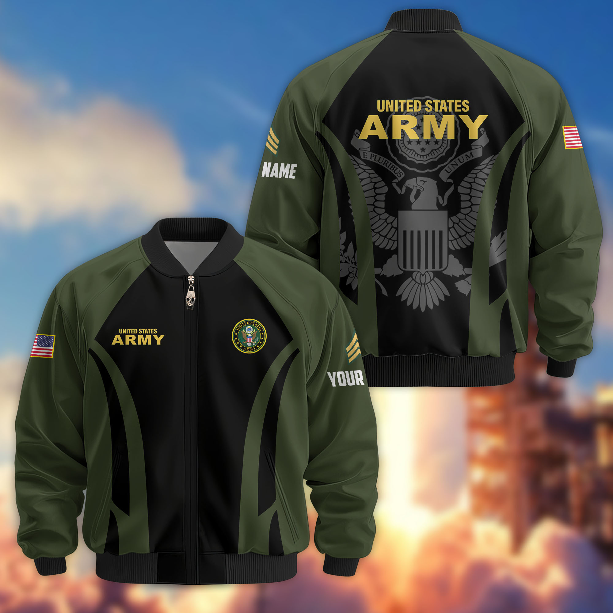 Premium Custom US Army Veteran Bomber Jacket VPVC808501, Gifts For US Army Veteran, Gifts On Father’s Day, Veterans Day