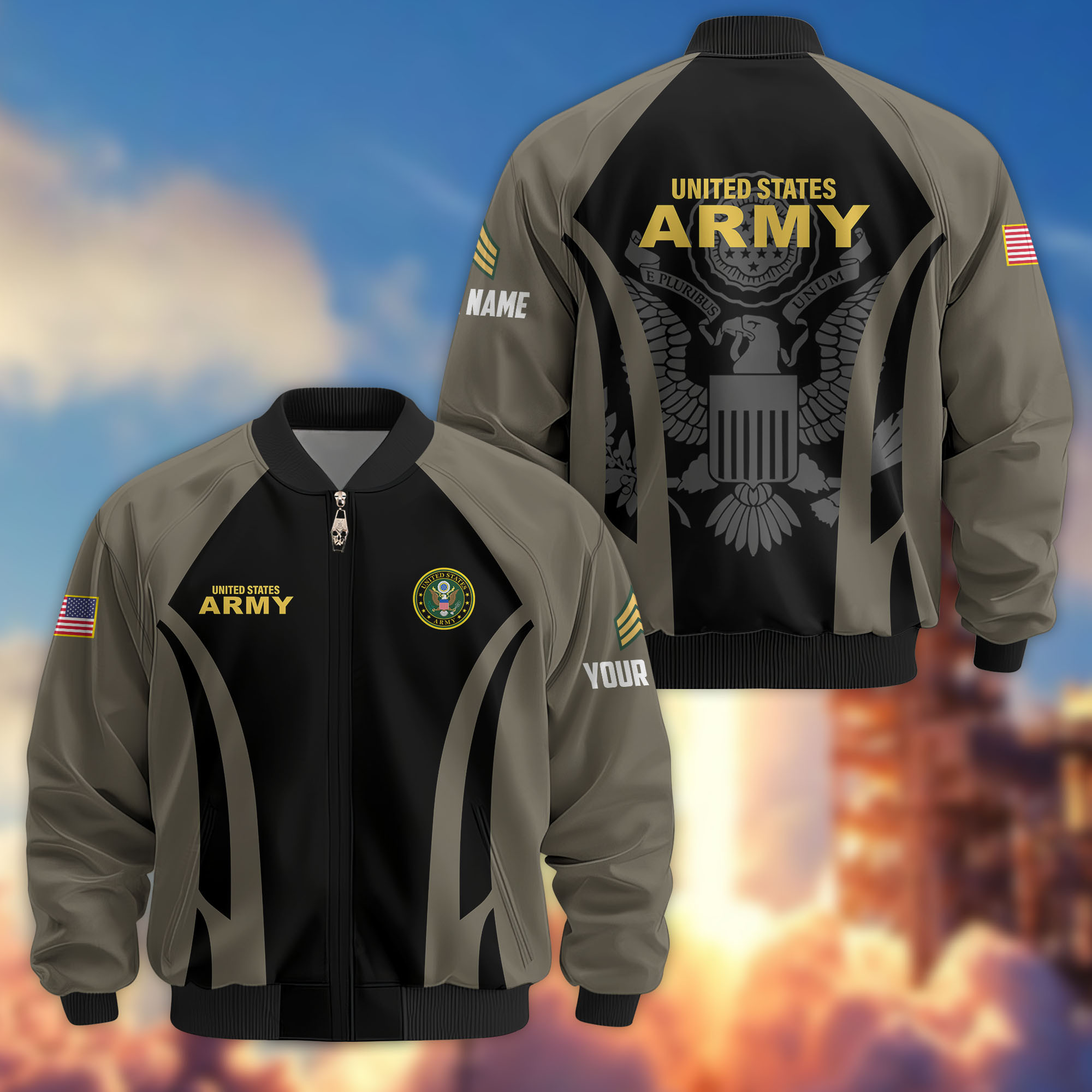Premium Custom US Army Veteran Bomber Jacket VPVC808510, Gifts For US Army Veteran, Gifts On Father’s Day, Veterans Day